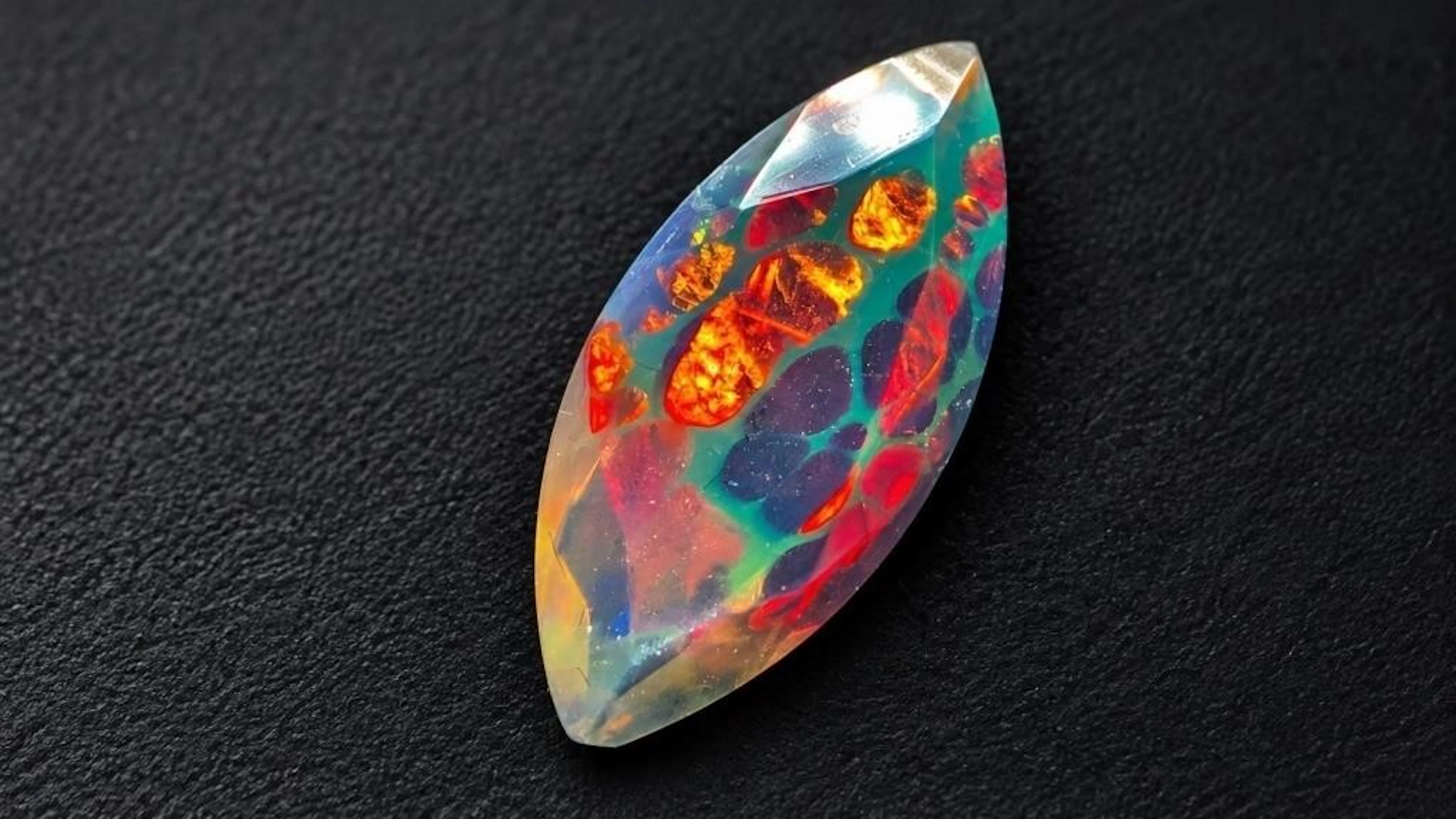 $200, Genuine opal, treated black color (1.8ct)gem