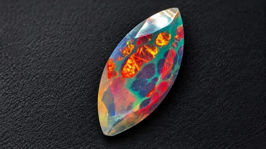$200, Genuine opal, treated black color (1.8ct)gem