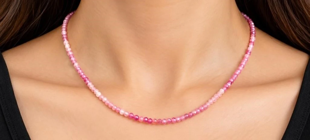 $500, faceted rubies (approx 10ct)necklace 16", r