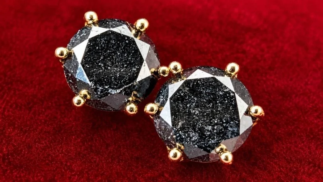 $1400, 14kblack diamond (1.94ctct)earing, retail v