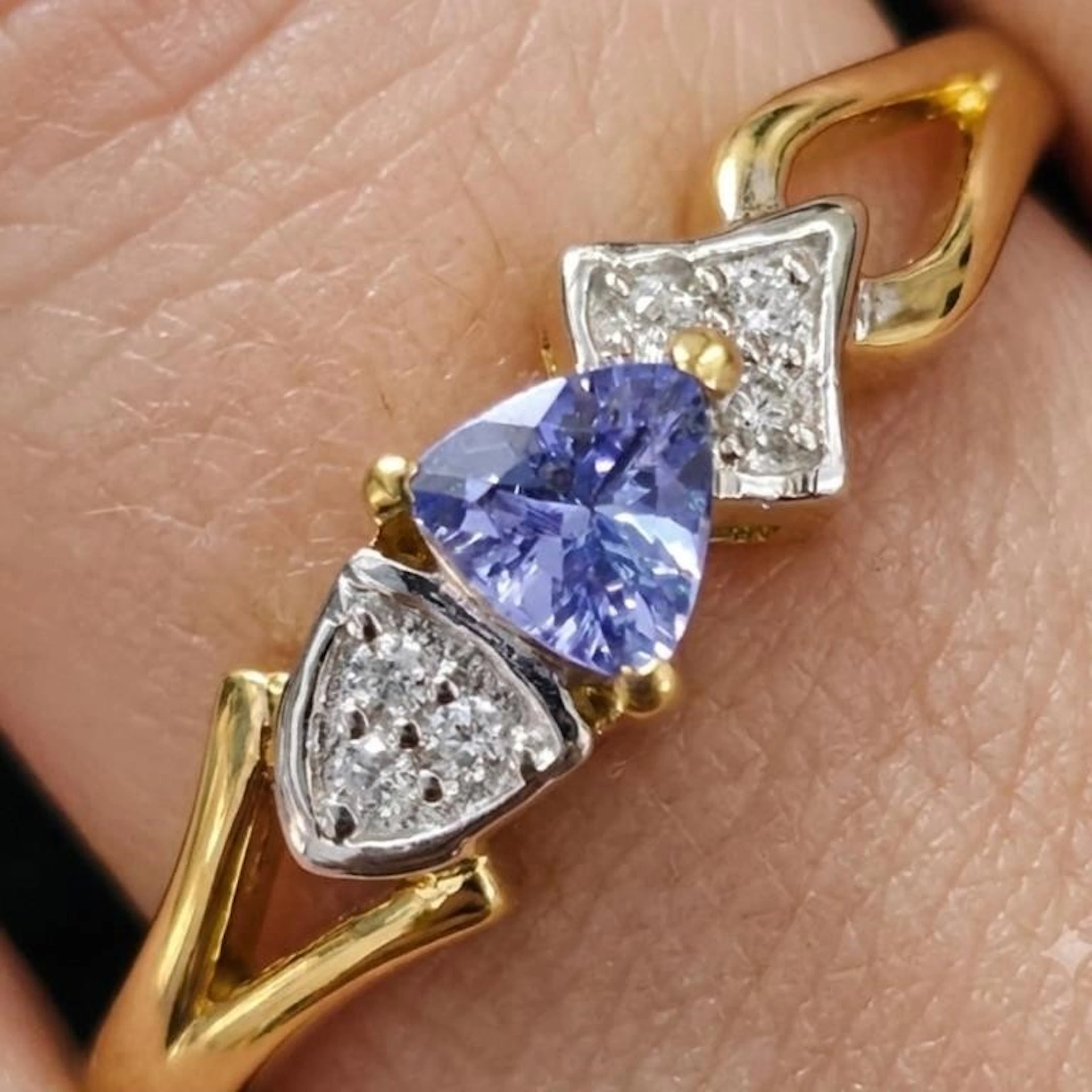 Gold-Plated Silver 2.55g Tanzanite White Topaz 0.8