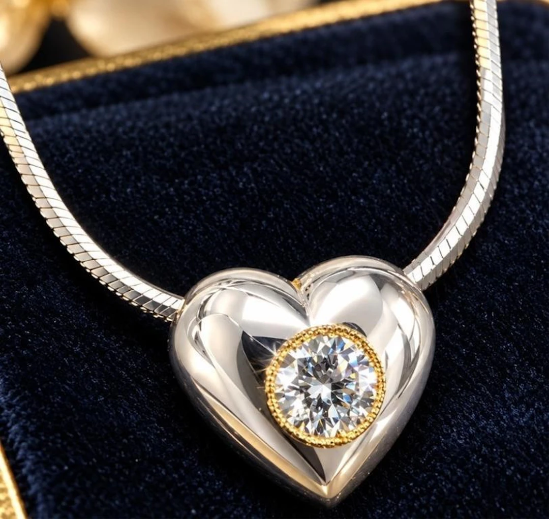 $3500, 14k(4.4g), lab diamond (0.13ct) necklace 1