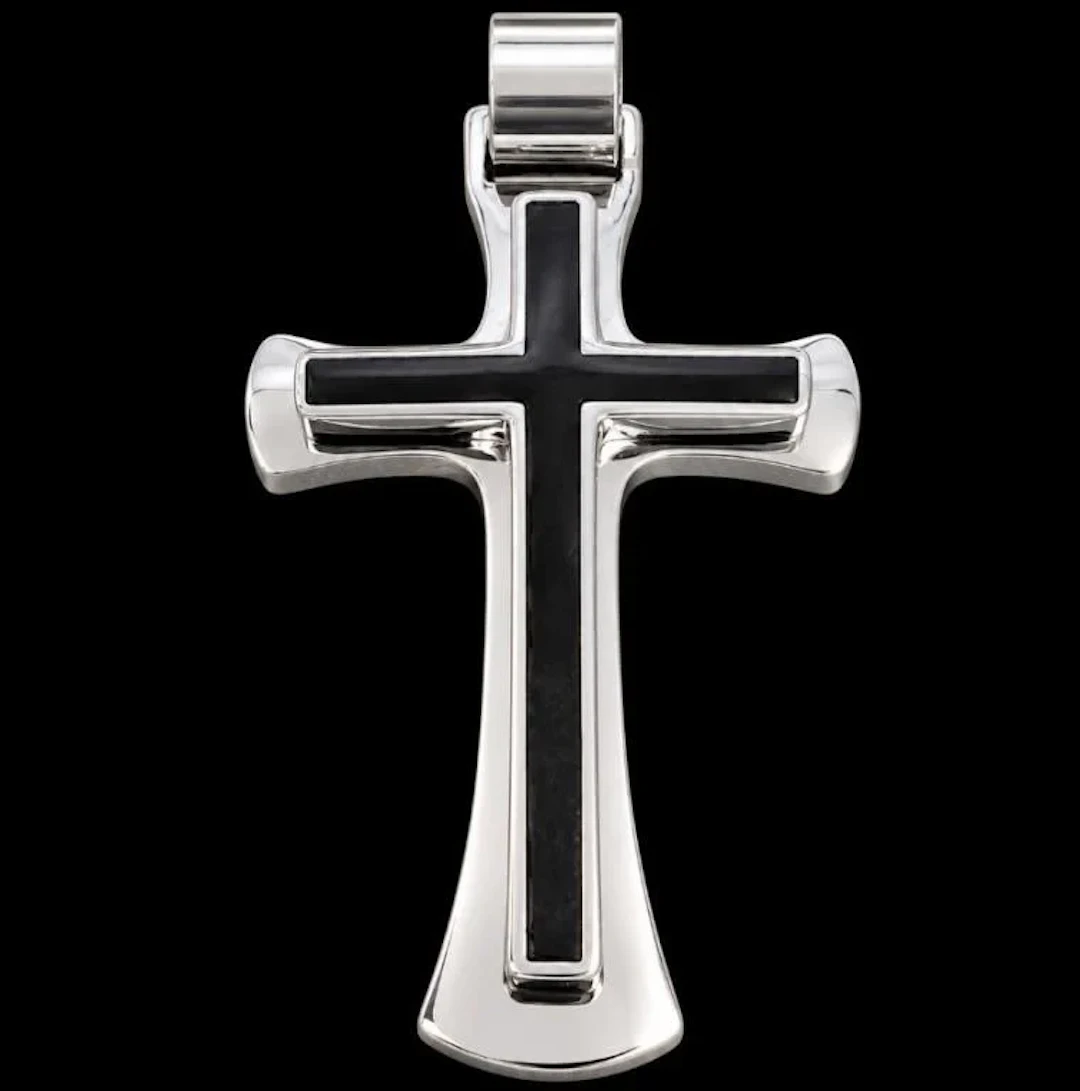 $100, stainless steel (10.08g), cross pendant, ret