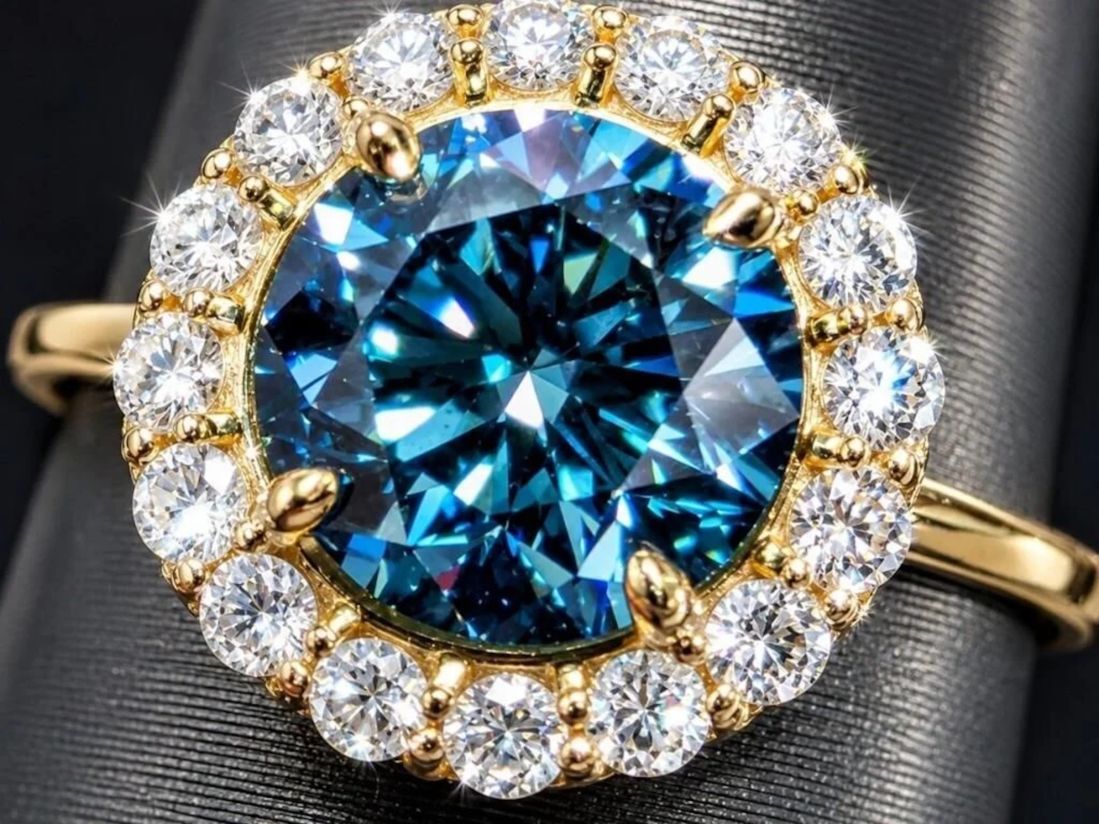 $3410, 10k(1.8g), blue lab diamond (1.5+0.5ct)rin