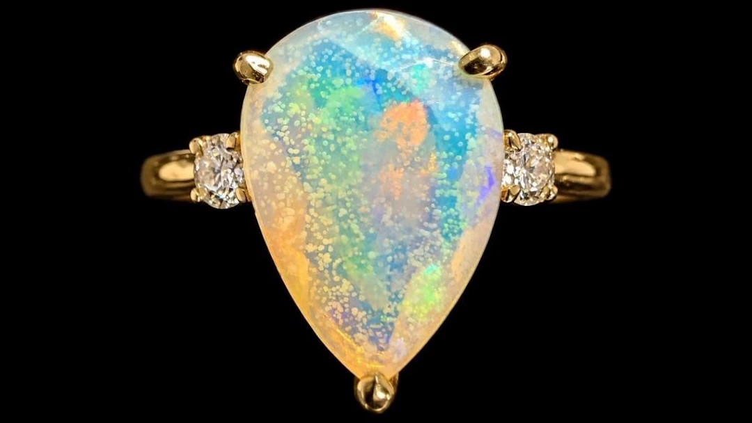 $2000, 10k(1.43g), opal (1.2ct), lab diamond (0.12