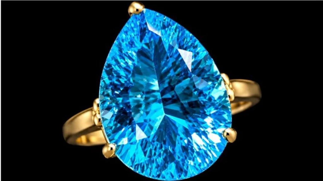 $3200, 10k(2.5g), blue topaz (Approx 4ct), diamond