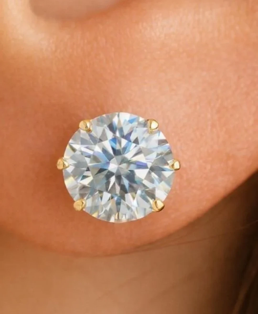 $1175, 14K(0.53g), LAB DIAMOND (1ct) EARRING, app