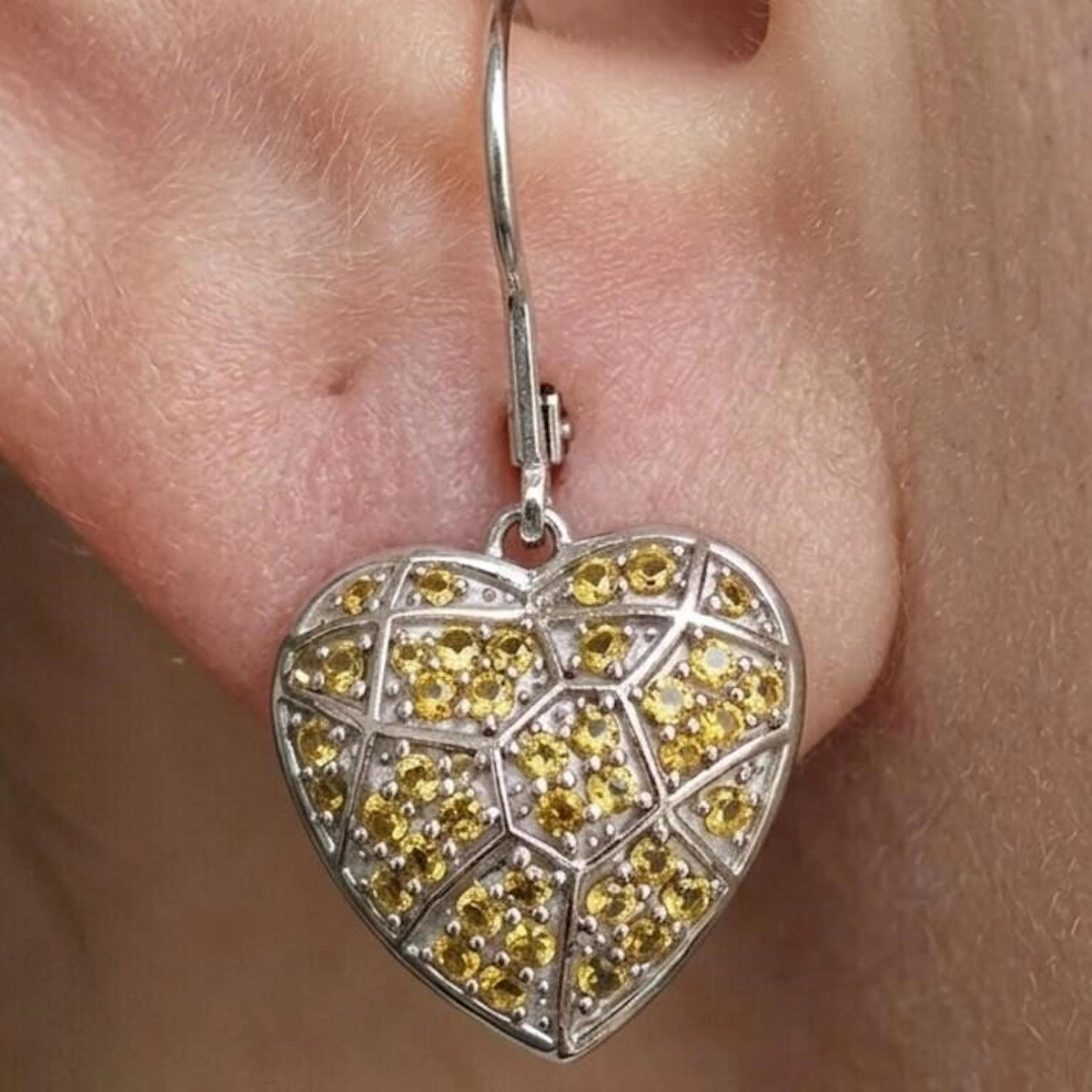 Silver 4.25g Yellow Sapphire 0.45ct Earrings
