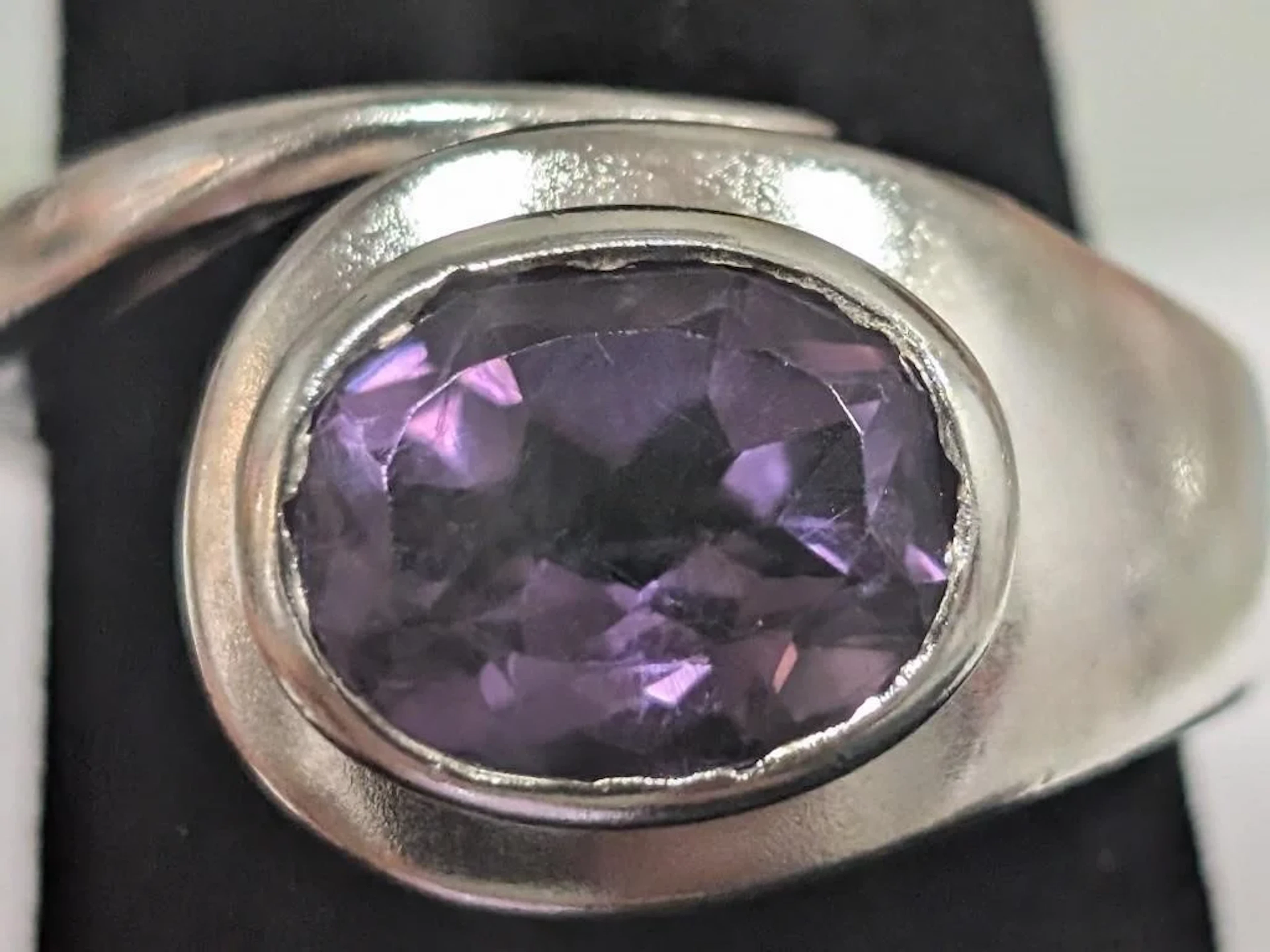 $215, Silver(8.48g), AmethystRing, size 8.5, appra