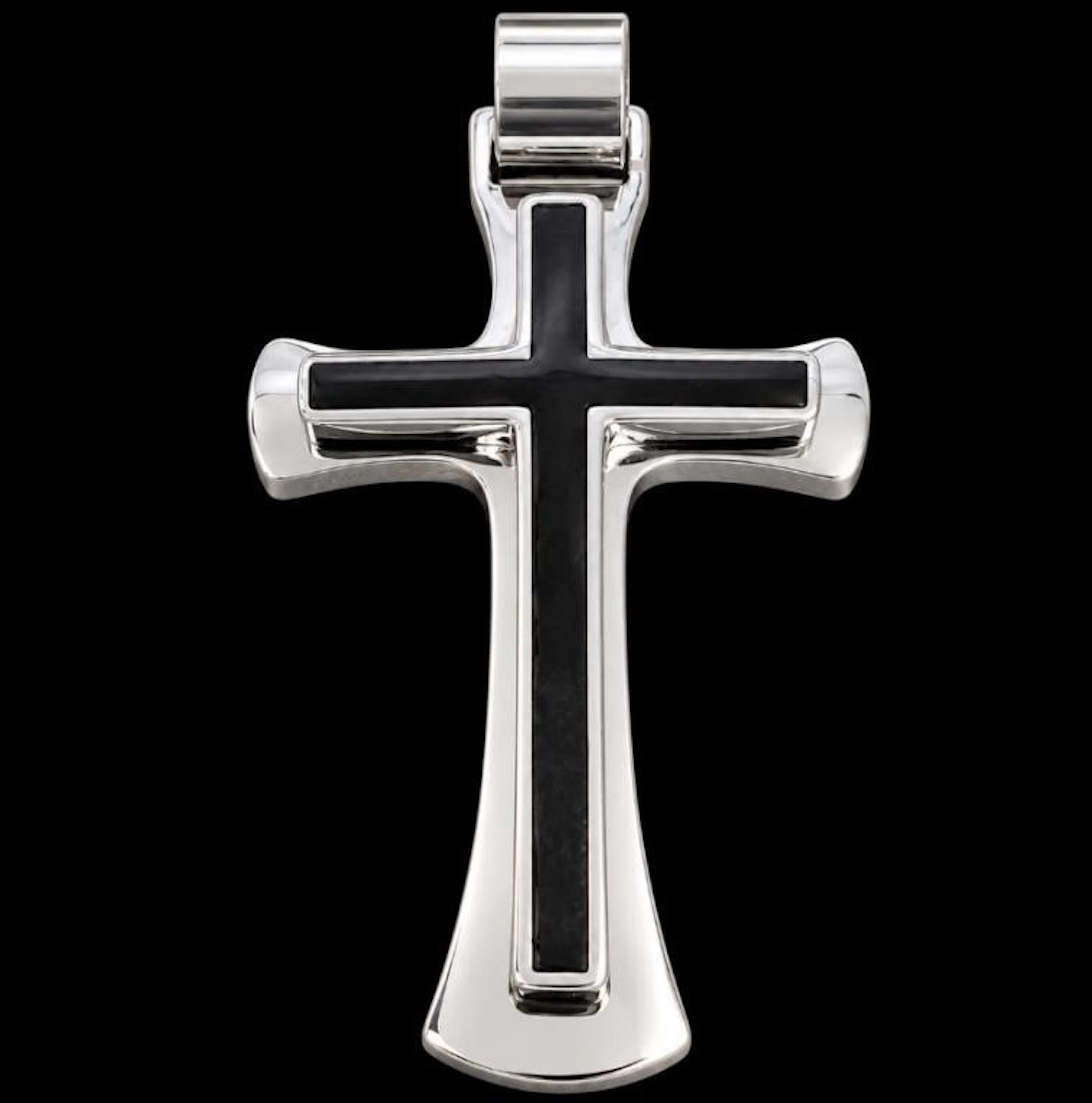 $100, stainless steel (10.08g), cross pendant, ret
