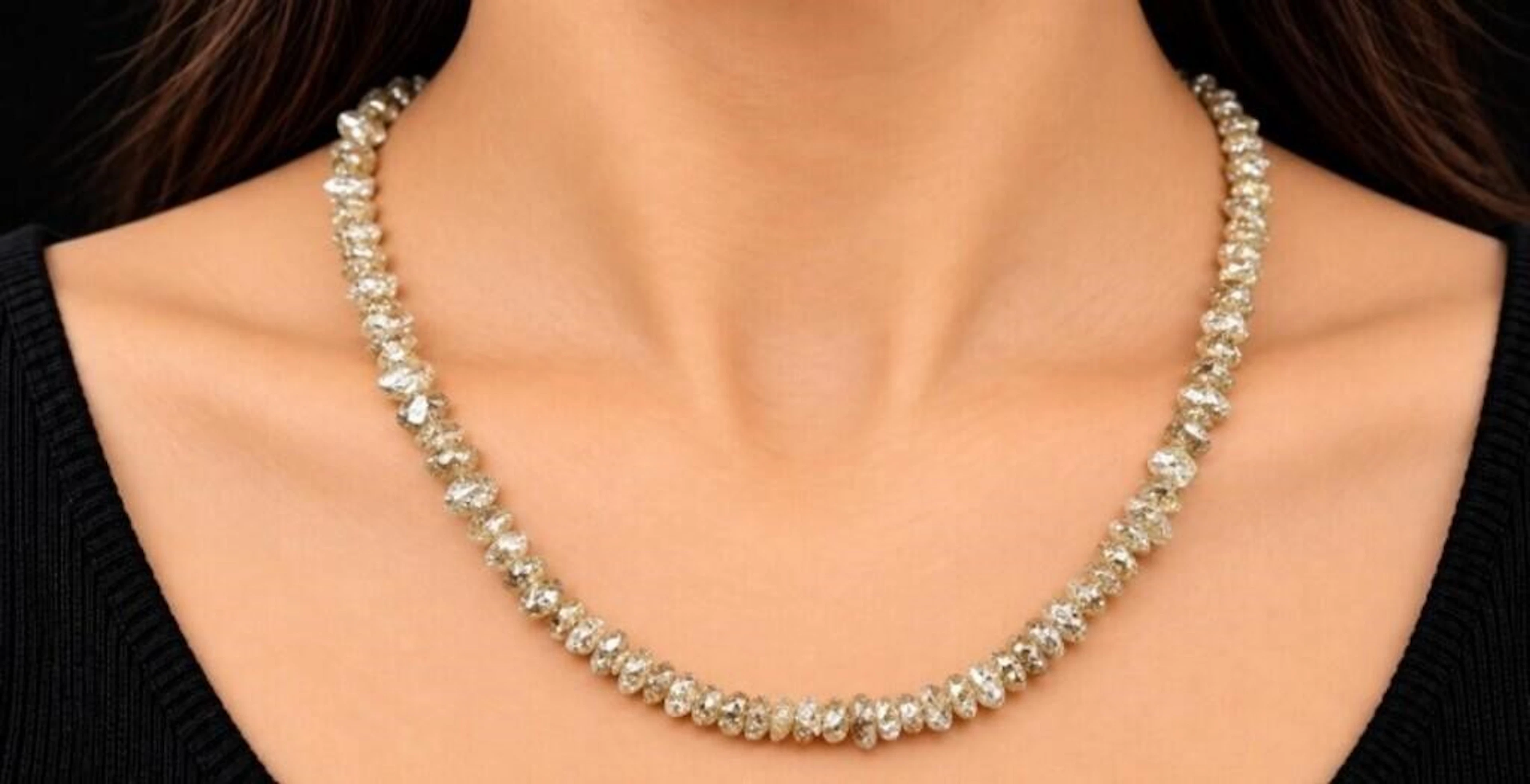 $500, silver(3.9g), rough beadsnecklace 17", reta