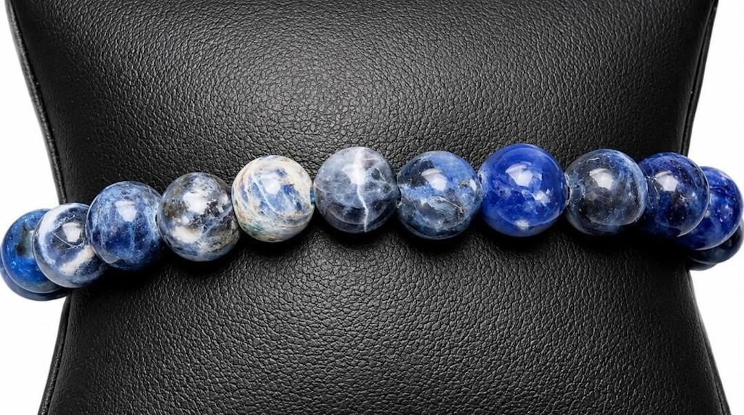 $50, NATURAL BLUE SODALITE.FLEXIBLE BRACELET, reta