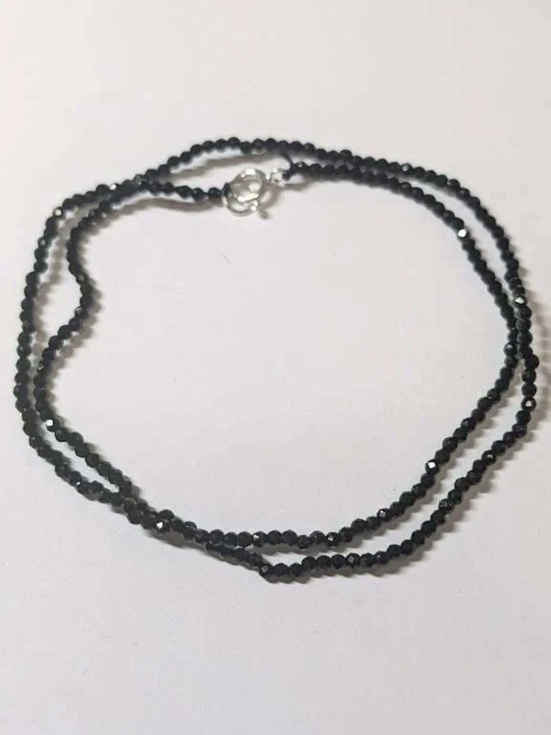 $70, SilverBlack onyx beadsNecklace,16", appraise