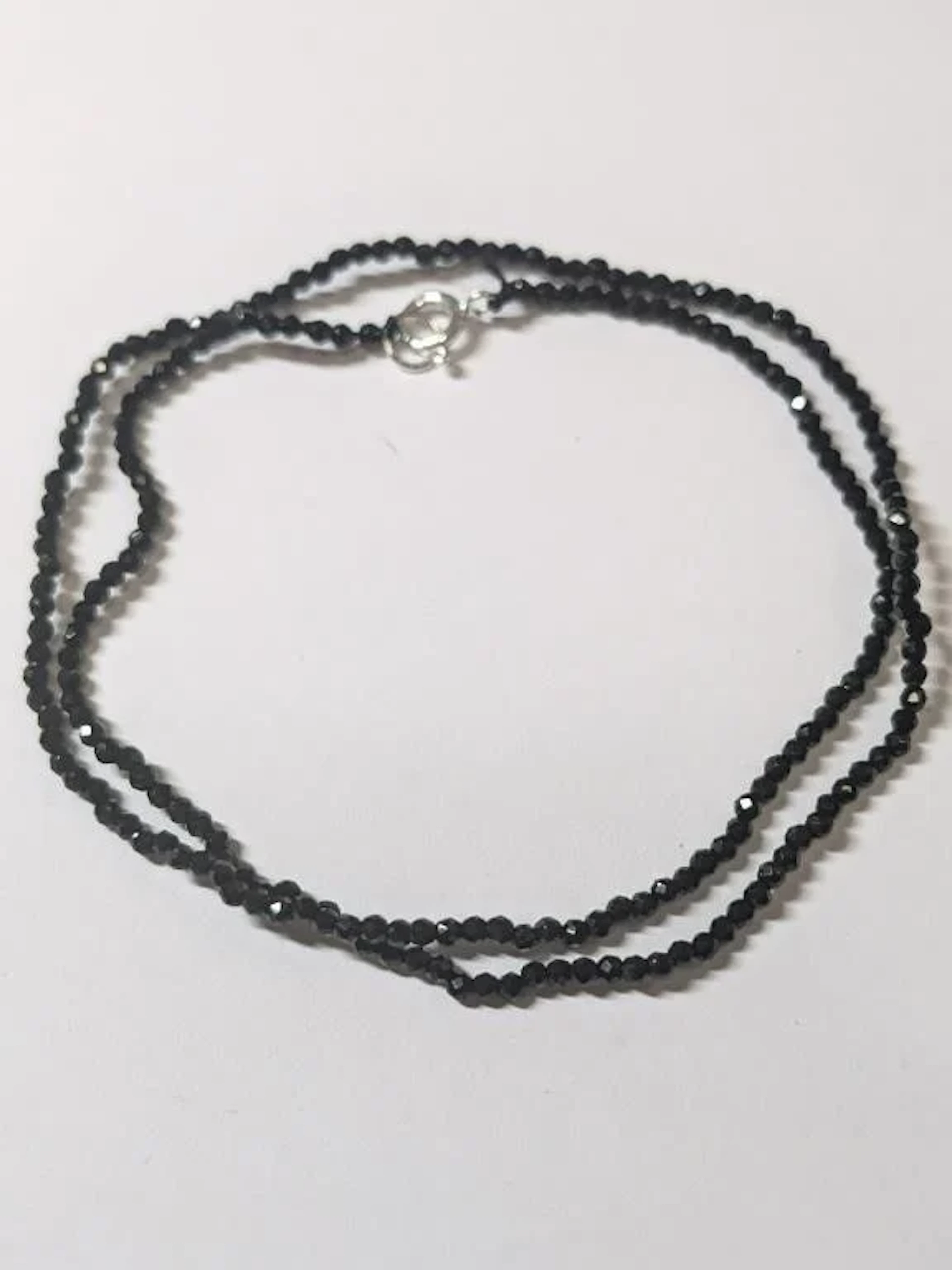 $70, SilverBlack onyx beadsNecklace,16", appraise