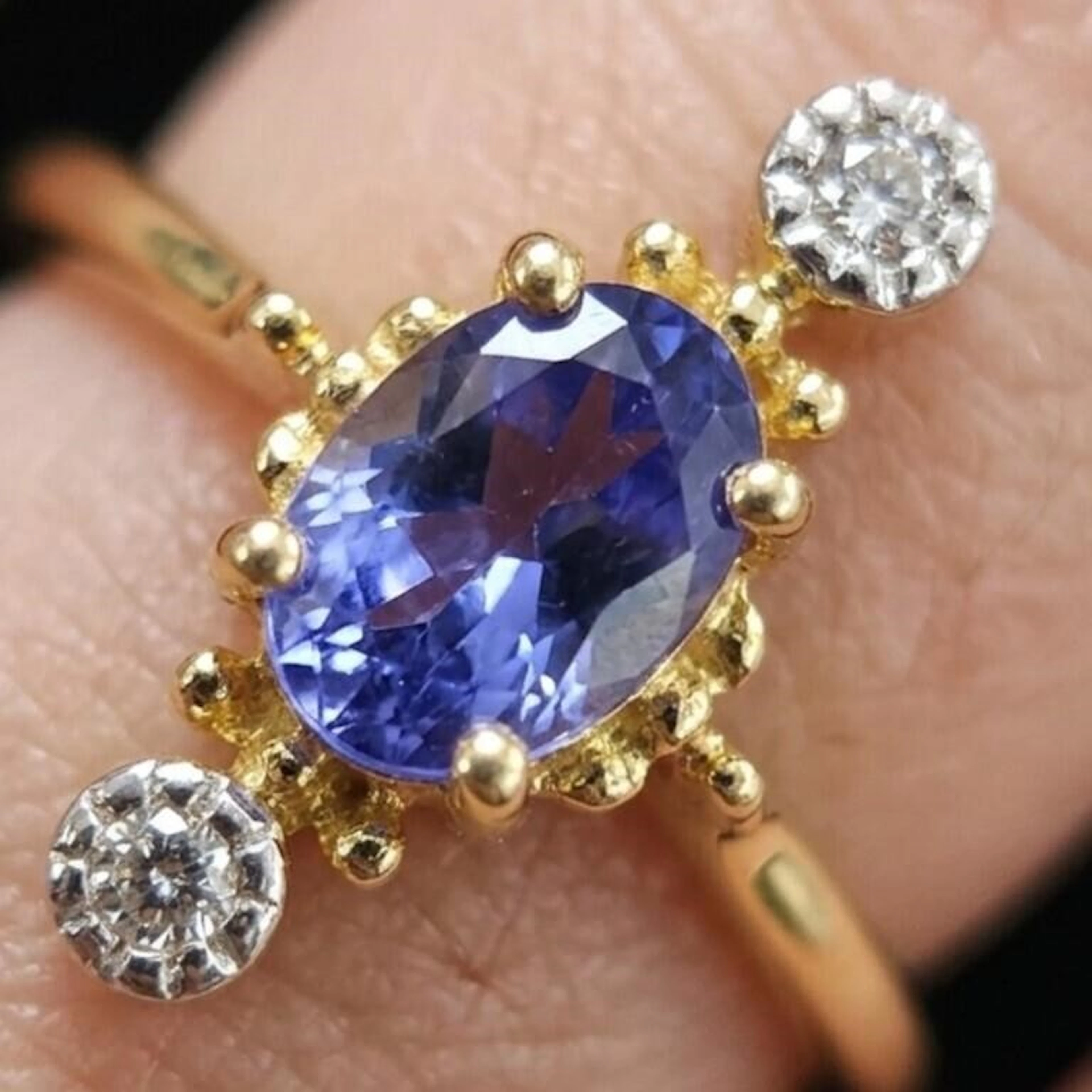 Gold-Plated Silver 2.15g Tanzanite White Topaz 0.6