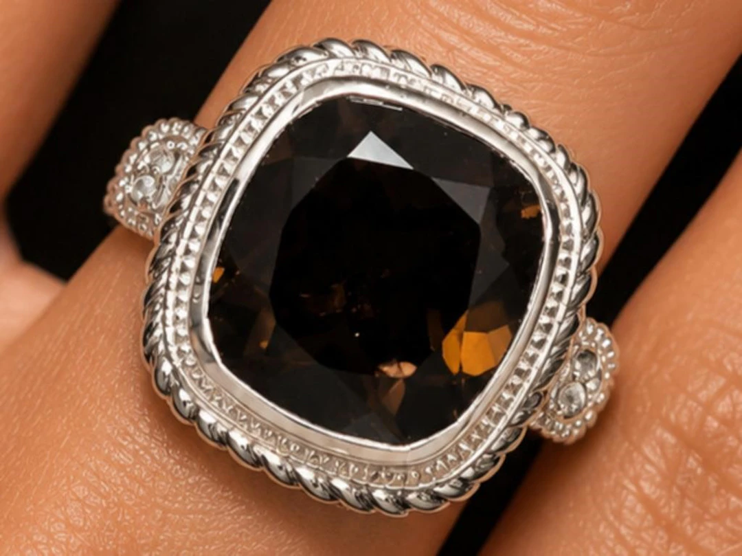 $230, Silver(8.84g), Smokey QuartzRing, size 8, ap