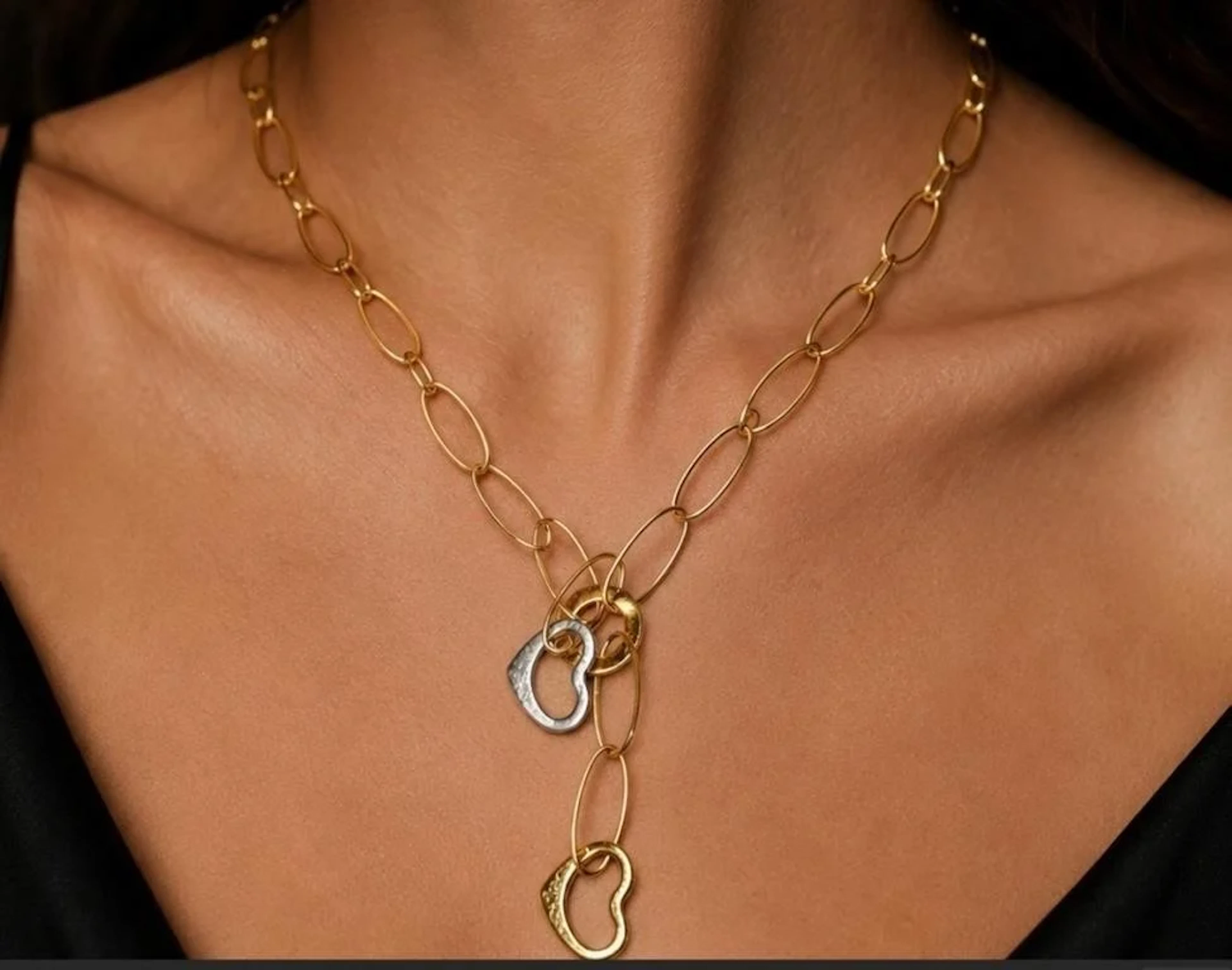 $11600, 14k(16.66g), two tone gold necklace 18"