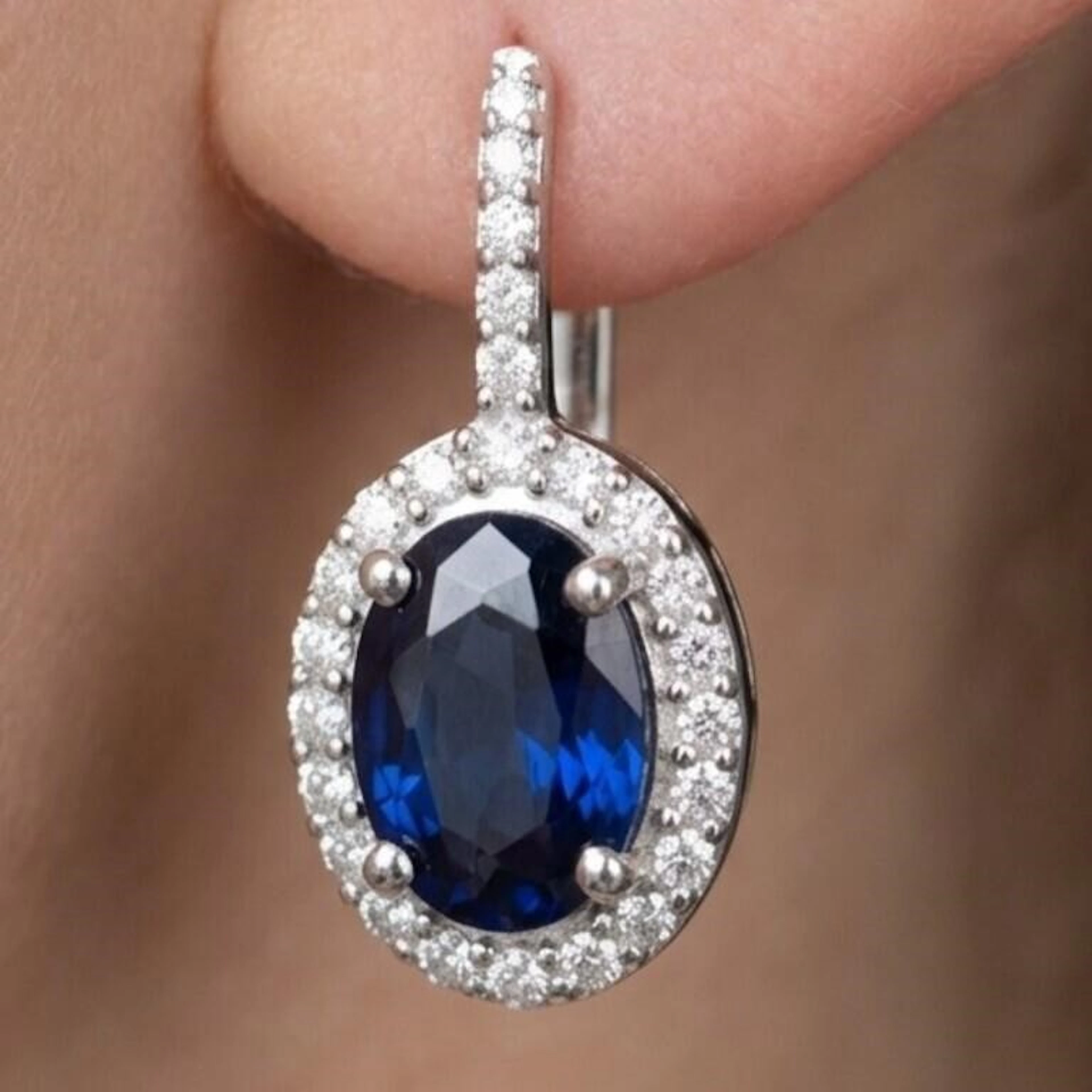 Silver 2.45g Cz 1.8ct Earrings
