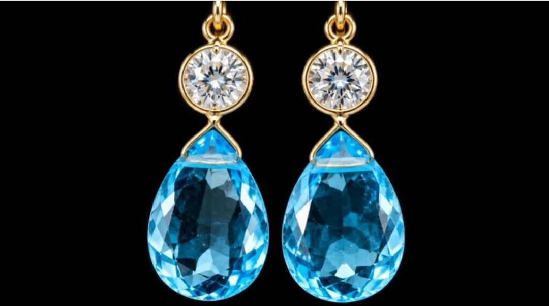 $1600, 10k(1.5g), blue topaz (5.7ct), lab diamond