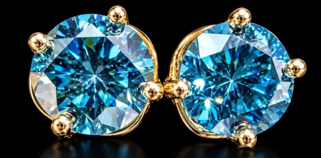$3000, 10k(1.3g), lab diamond (2ct)earring, retail