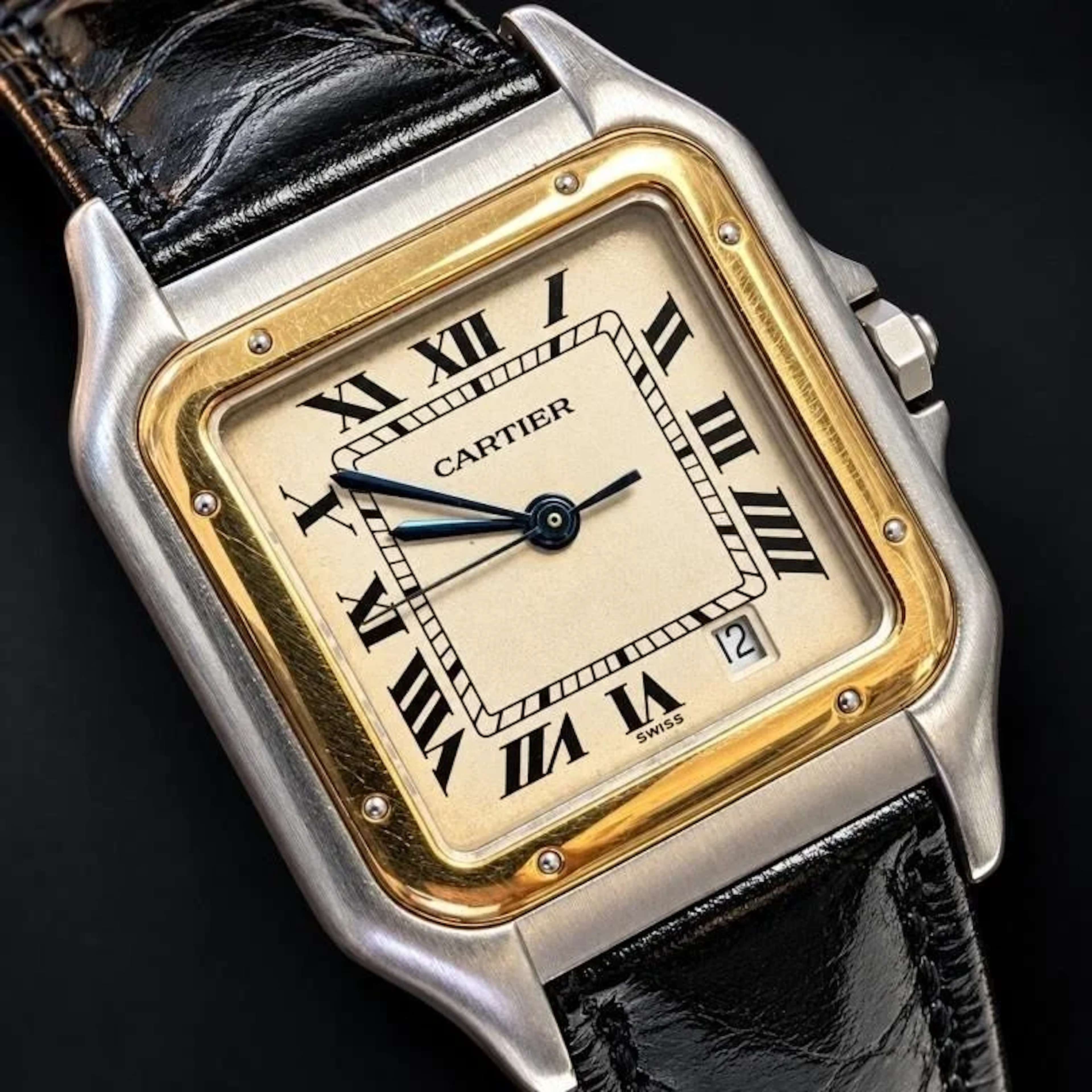 $8000, Cartier Panthere two-tone 18k gold bezel an