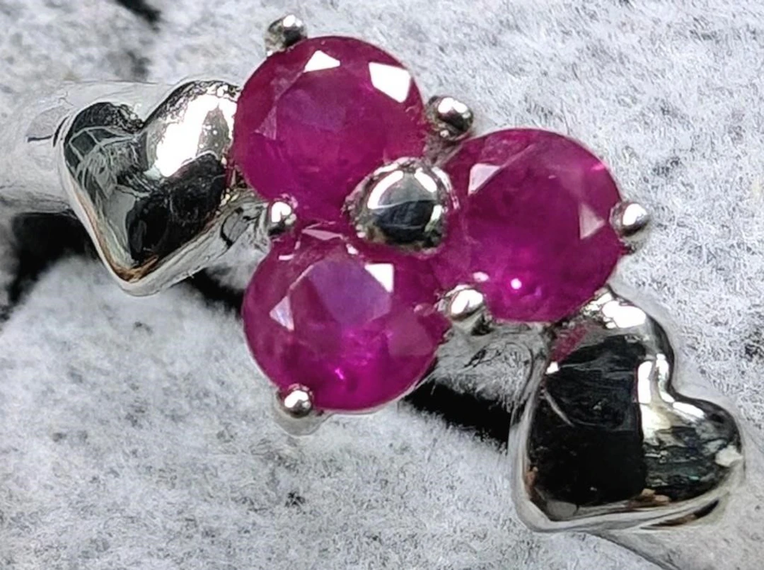 $1281 10K 2.27g Ruby(0.35ct) Ring 10K White Gold R