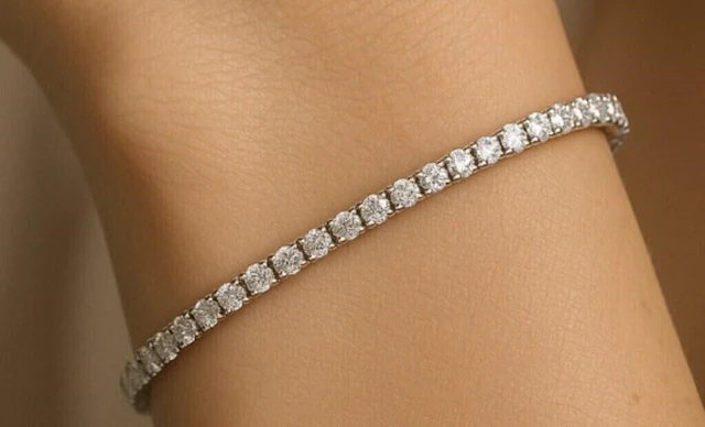 $10200, 14k(7.19g), lab diamond (4ct)bracelet 7.5