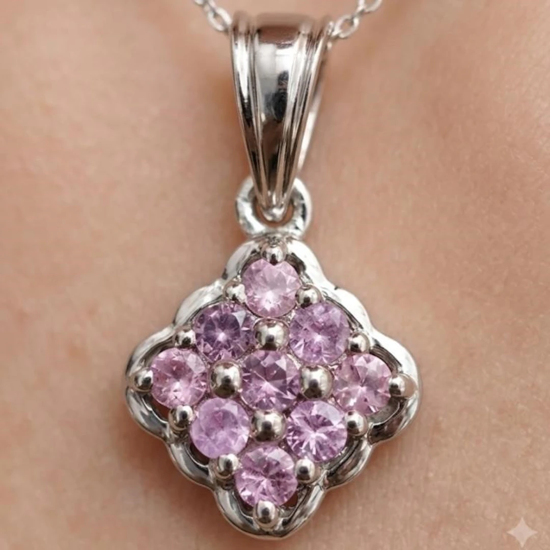 Silver 2.55g Pink Sapphire 1.05ct Pendant