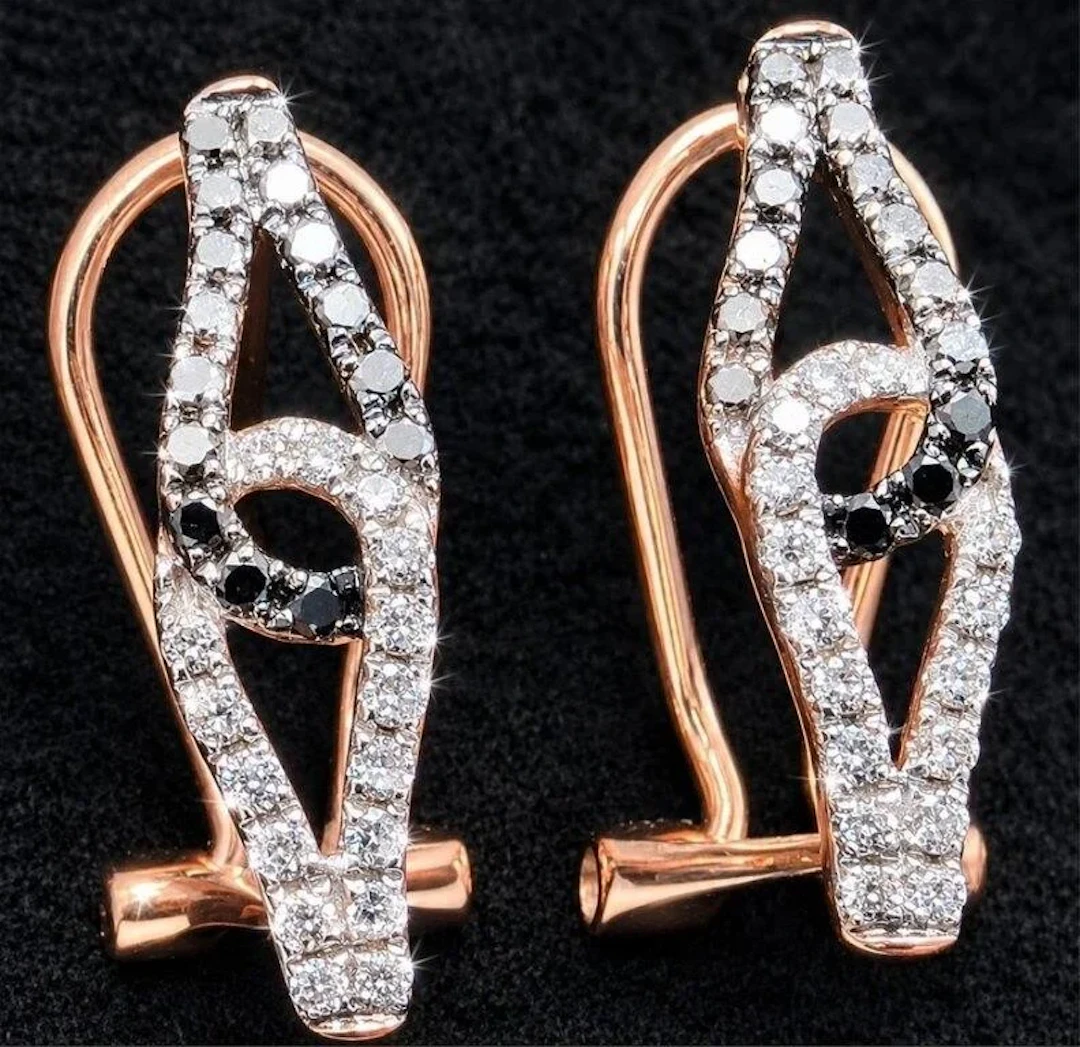 $2320, 14k(2.35g), natural diamond (0.3ct) earrin