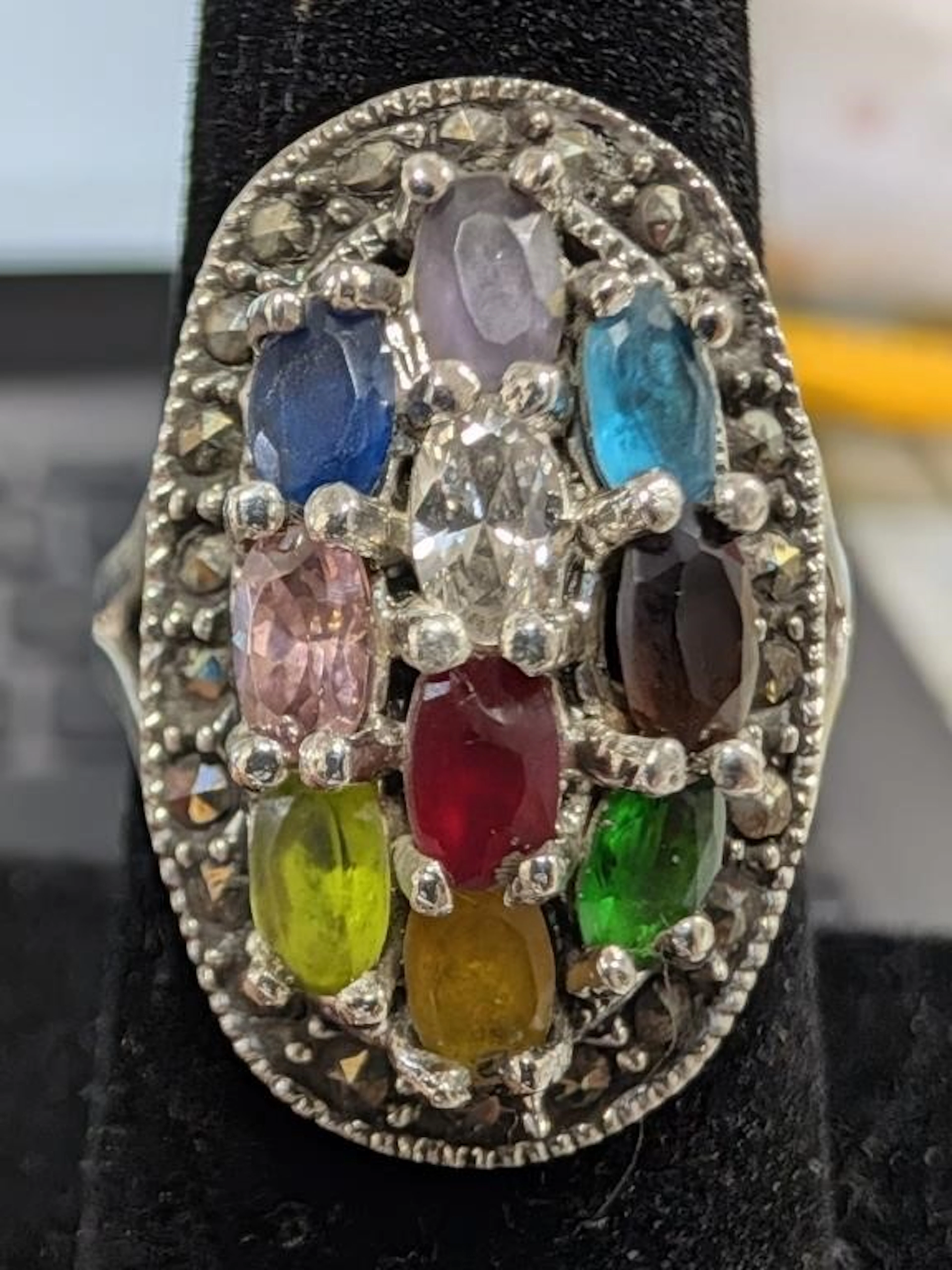 $220, Silver(8.78g), Multi color gemstone (7.5ct)R