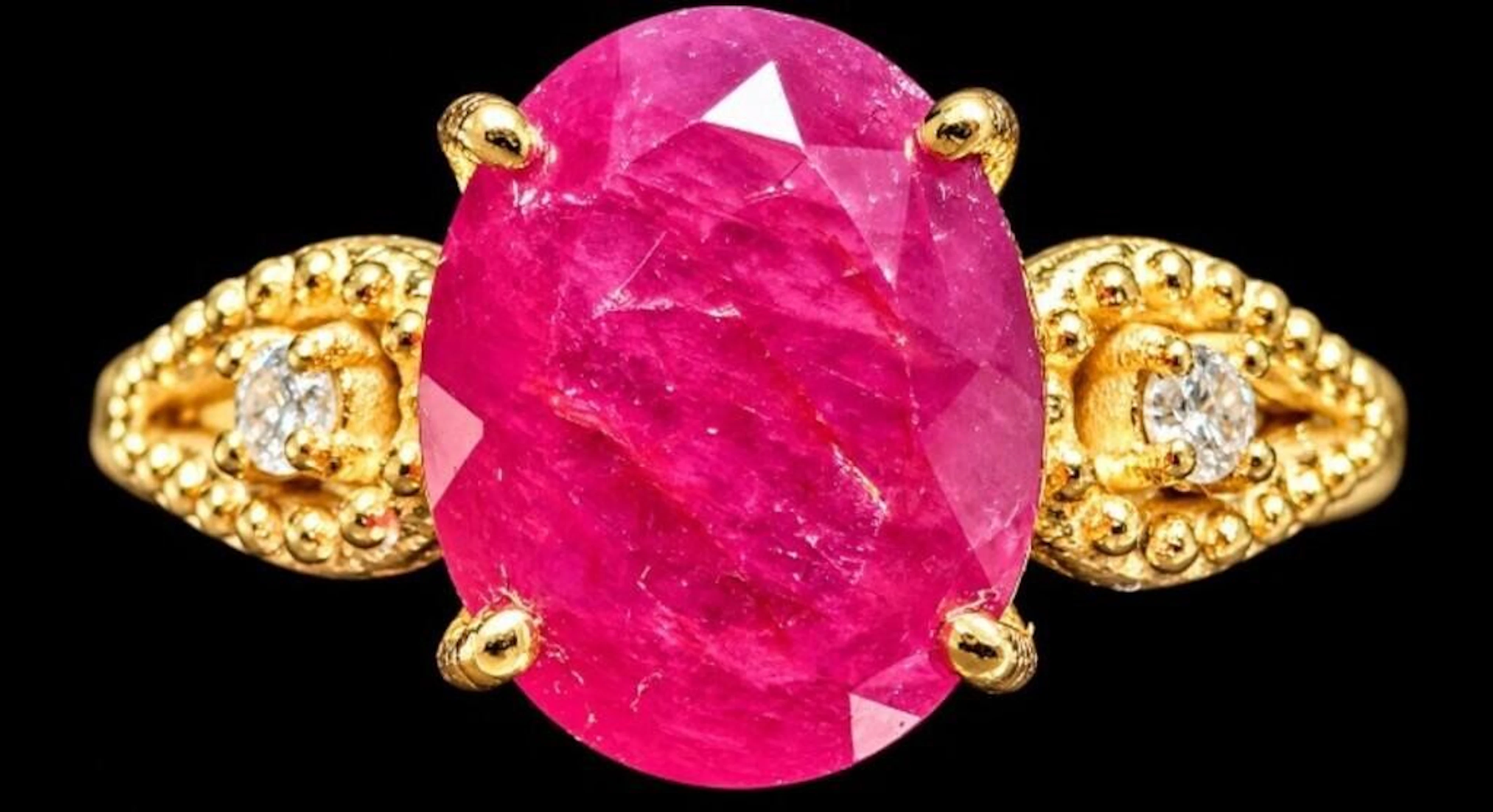 $3600, 10k(2.4g), ruby (3.8ct), diamond (0.03ct)ri