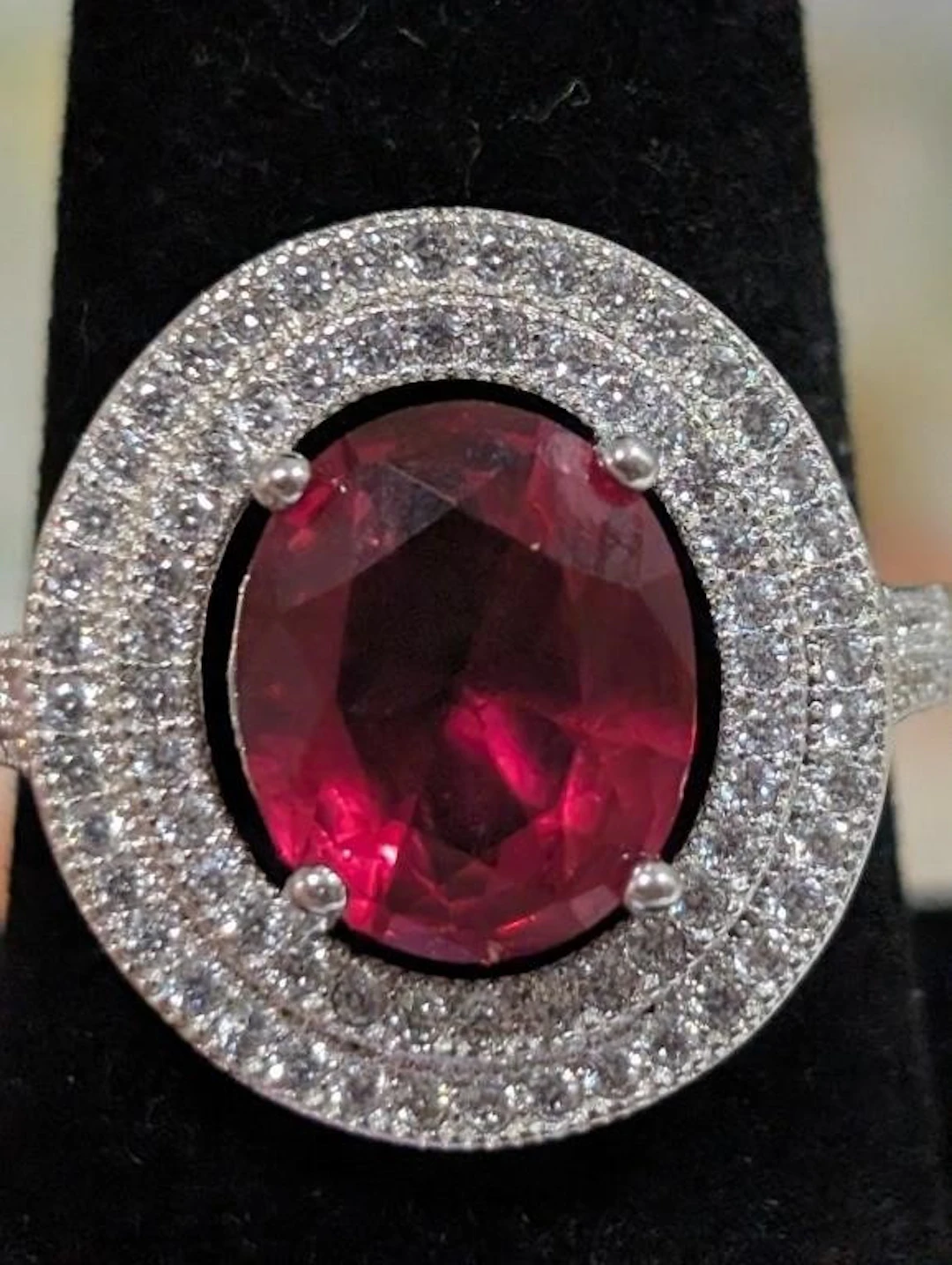 $150, Silver(4.9g), Created Ruby&czRing, size 8, a