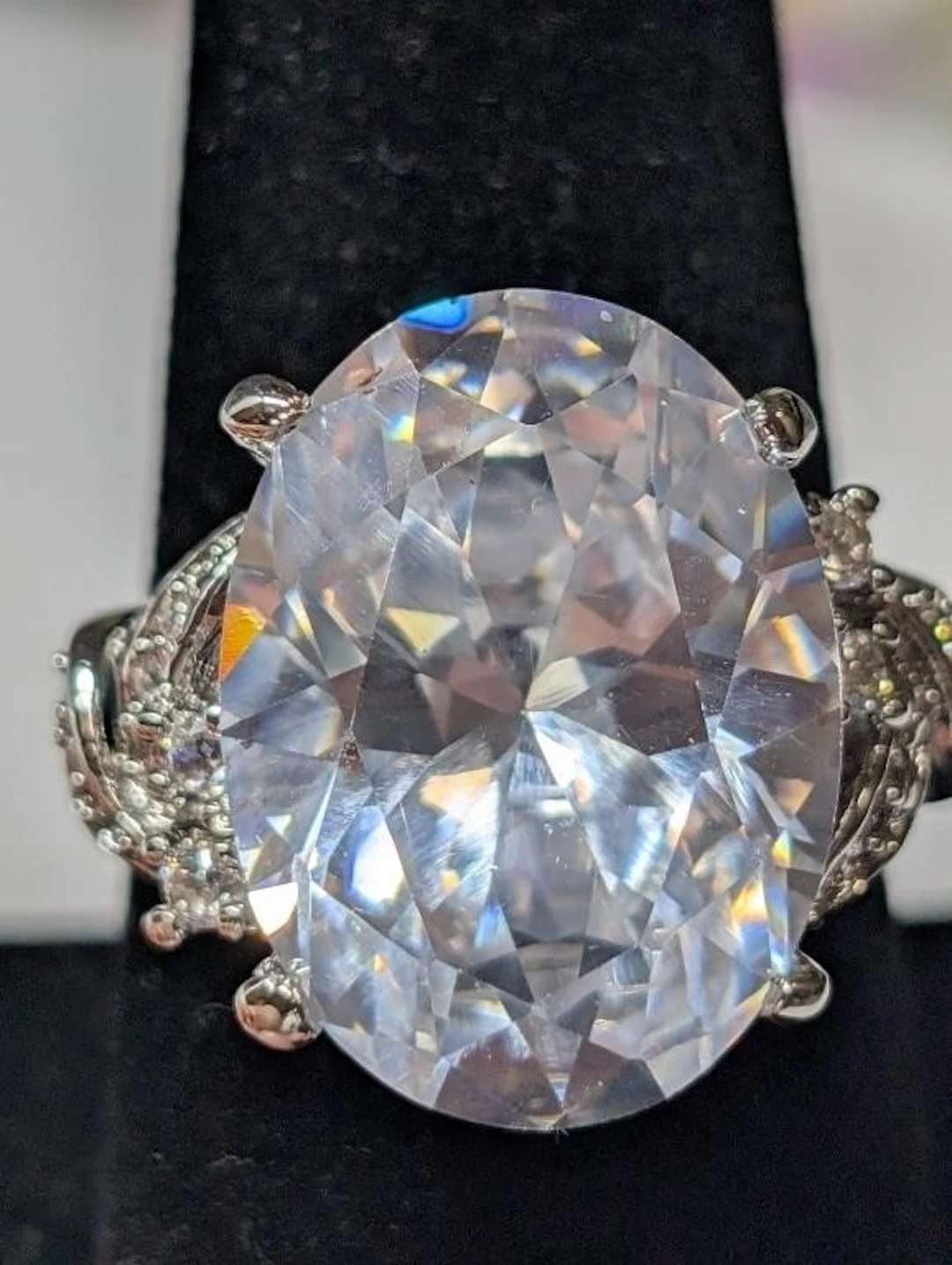$265, Silver(10.5g), czRing, size 8, appraised/ret