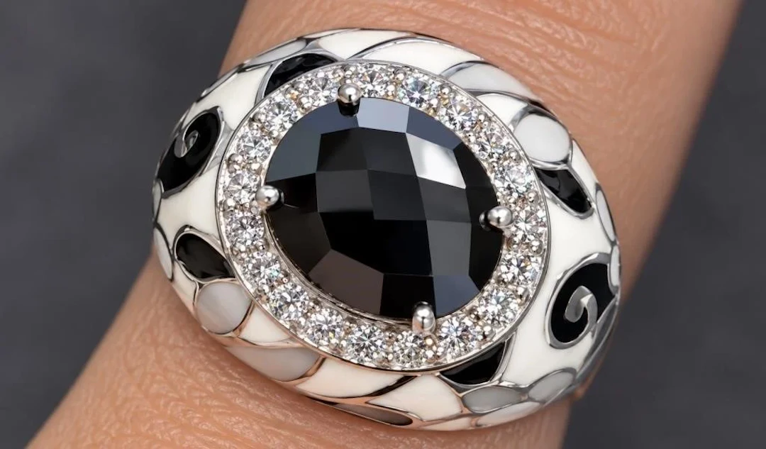 $500, silver(8.7g), vintage black onxy czring, si
