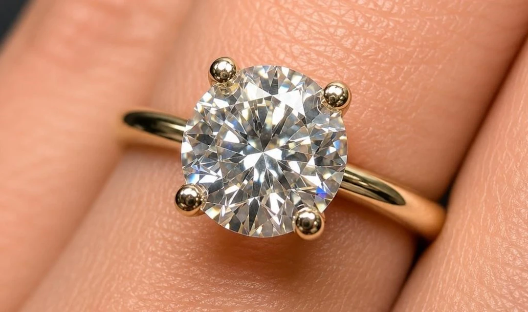 $1800, 10k(2.2g), Moissanite (1ct)Ring, size 6.5