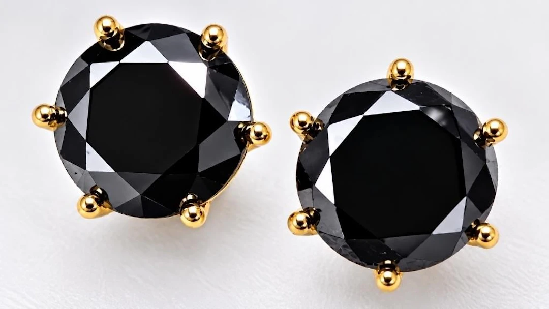 $1400, 14k(0.6g), black diamond (1.1ct) earring