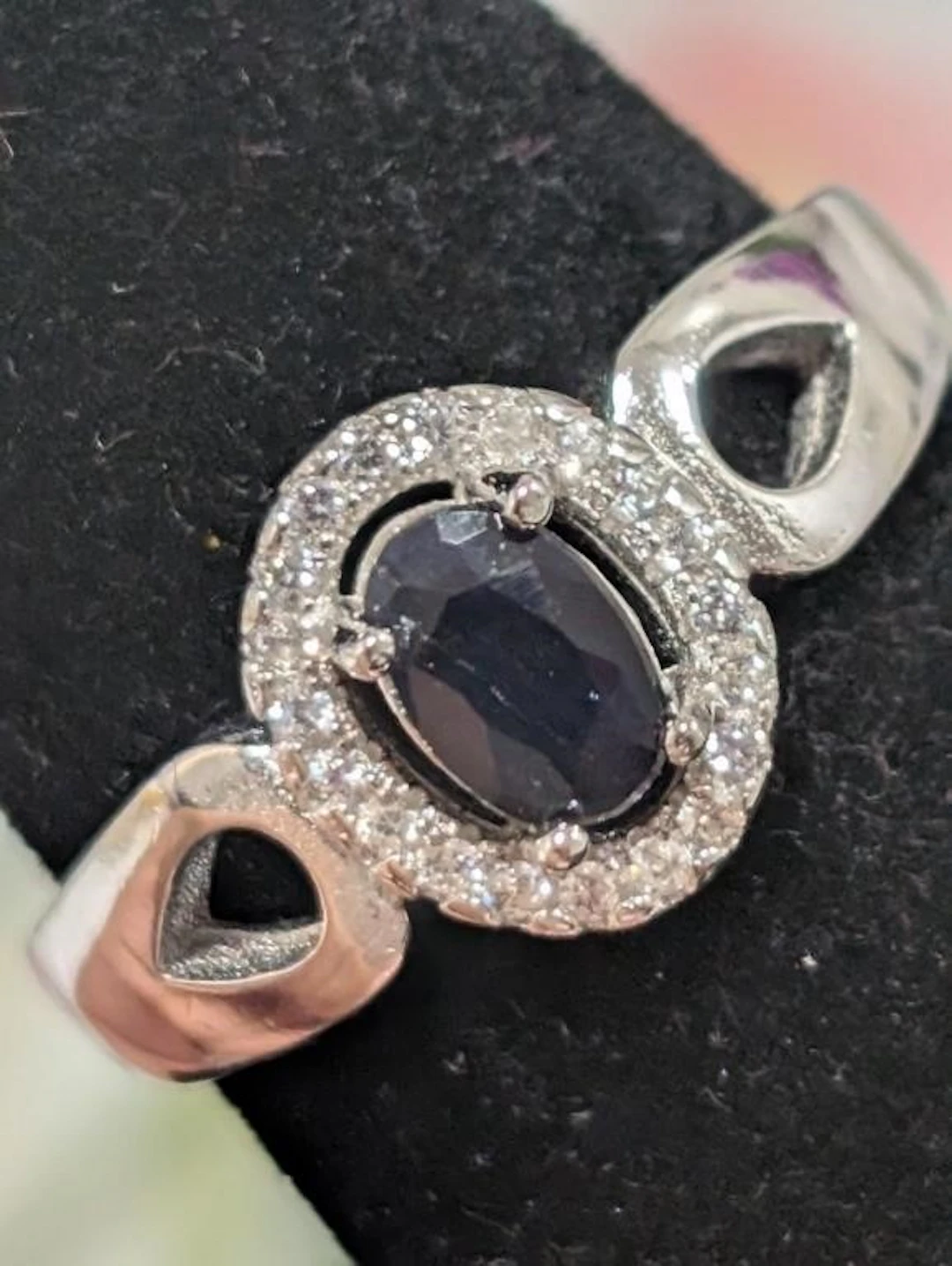 $110, Silver(3.37g), Sapphire&czRing, size 7, appr