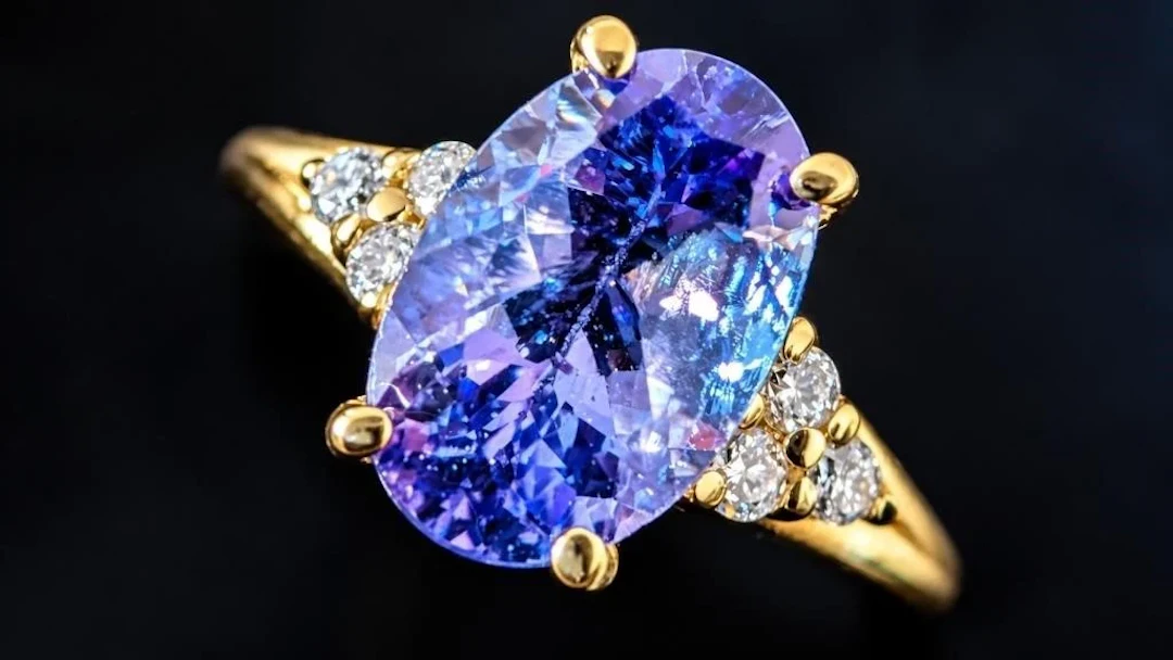 $2200, 10k(1.4g), tanzanite (1.5ct), lab diamond (