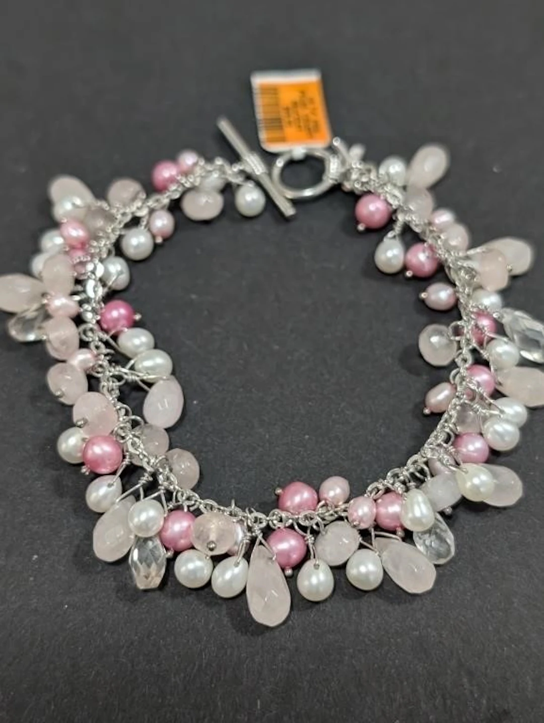$250, Silver(25.88g), Pearl CharityBracelet,7", a