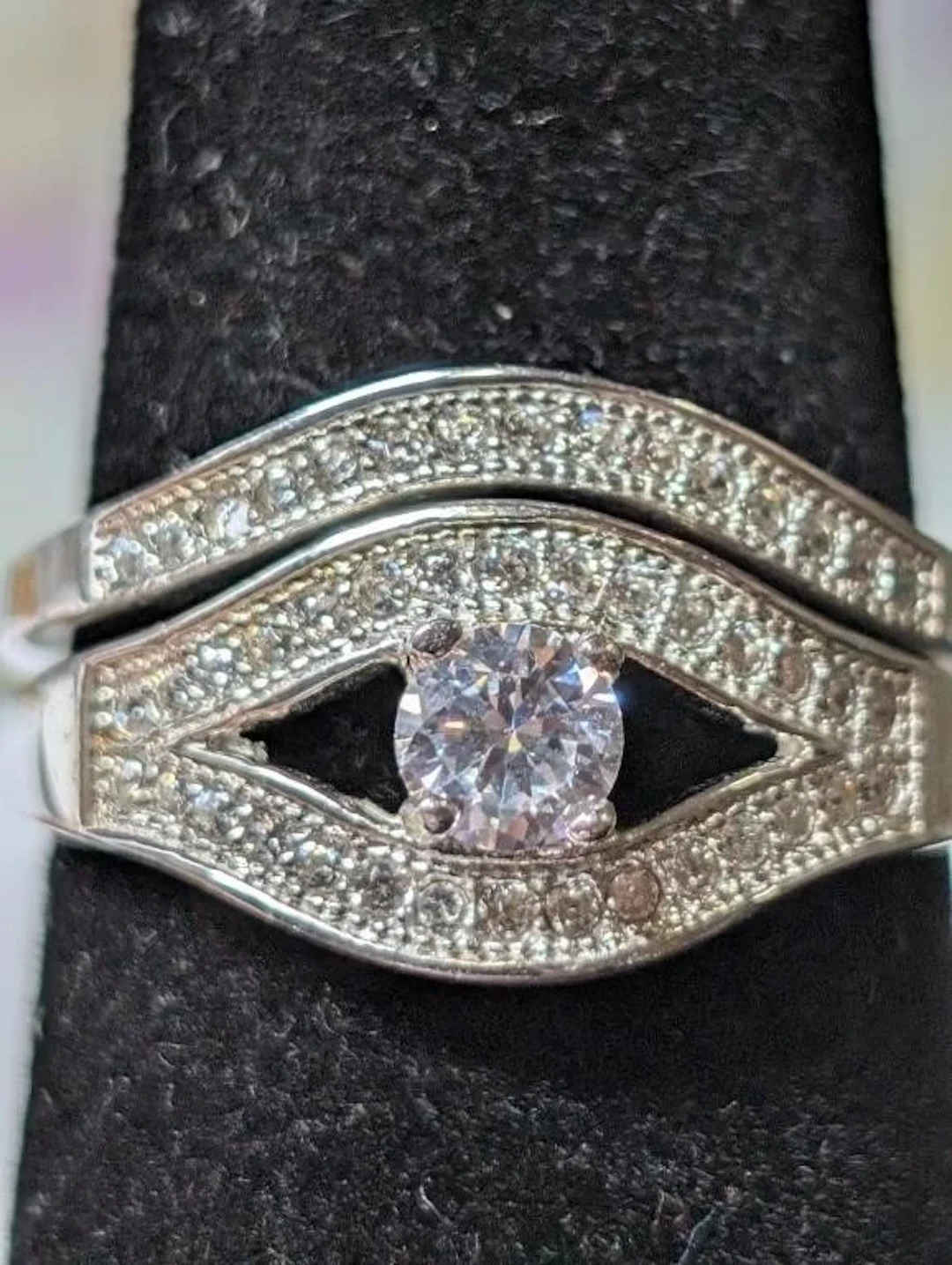 $110, Silver(4.39g), czRing, size 6.5, appraised/r