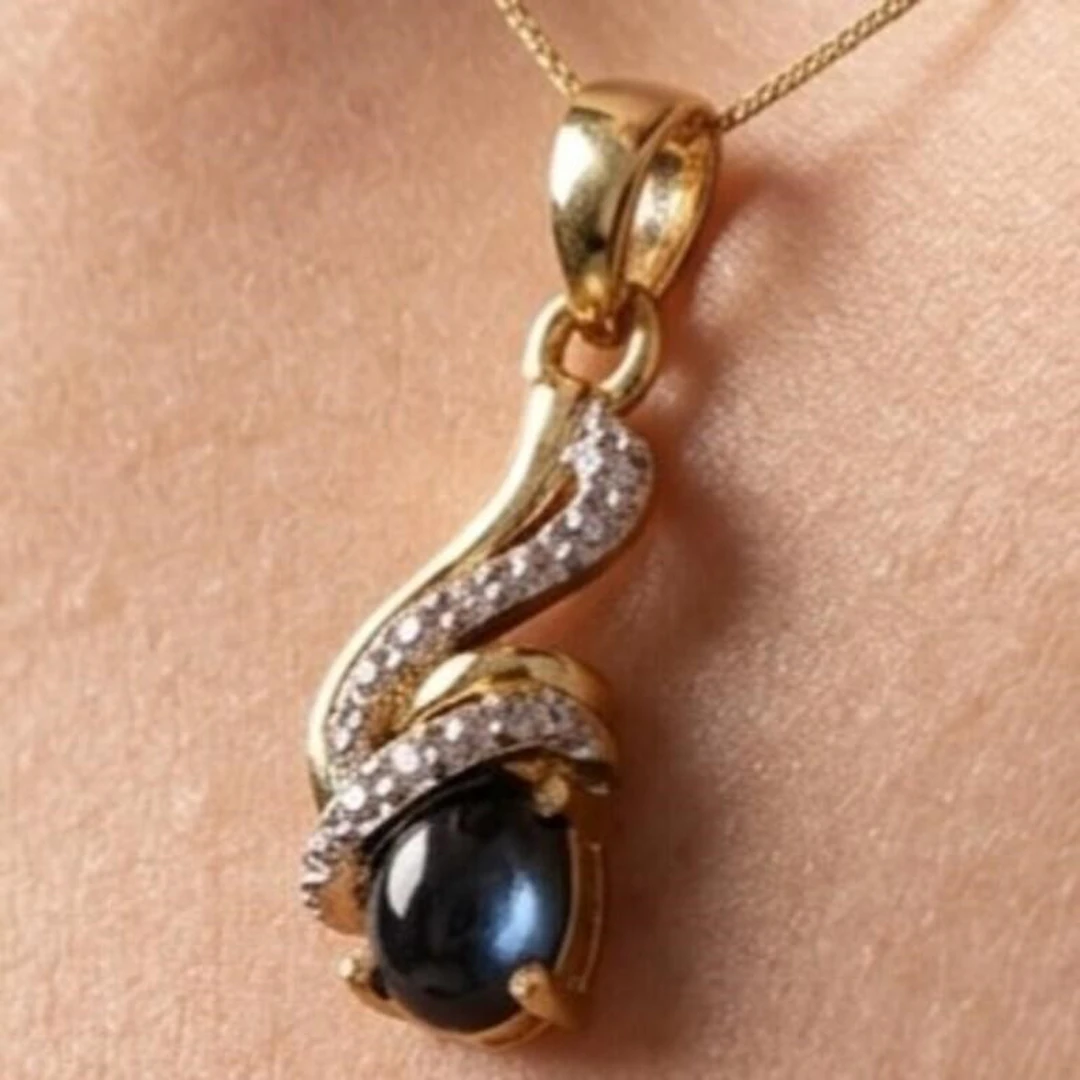 Gold-Plated Silver 2.15g Star Sapphire Cz 1.35ct P