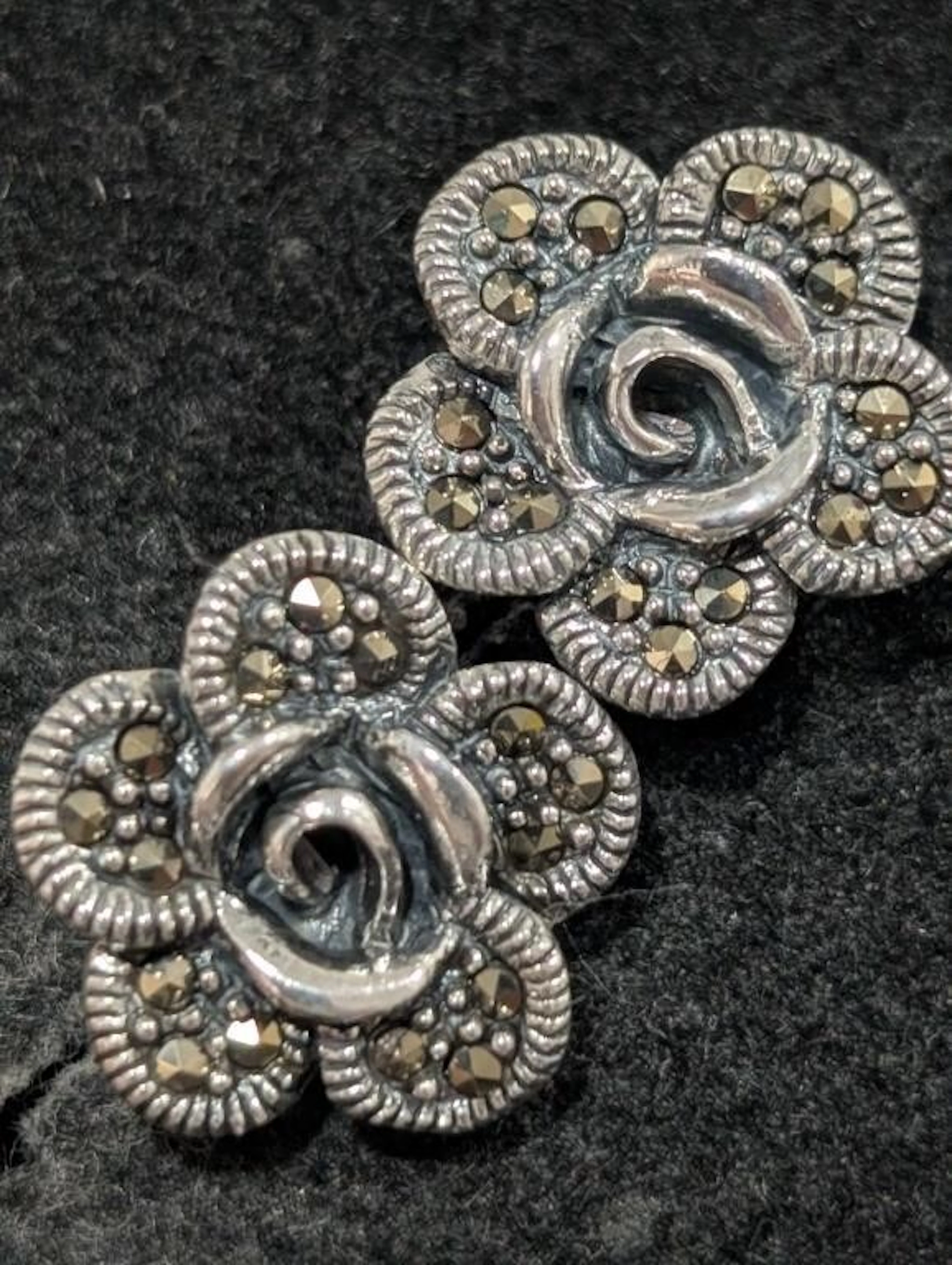 $105, Silver(4.16g), MarcasiteEarring, appraised/r