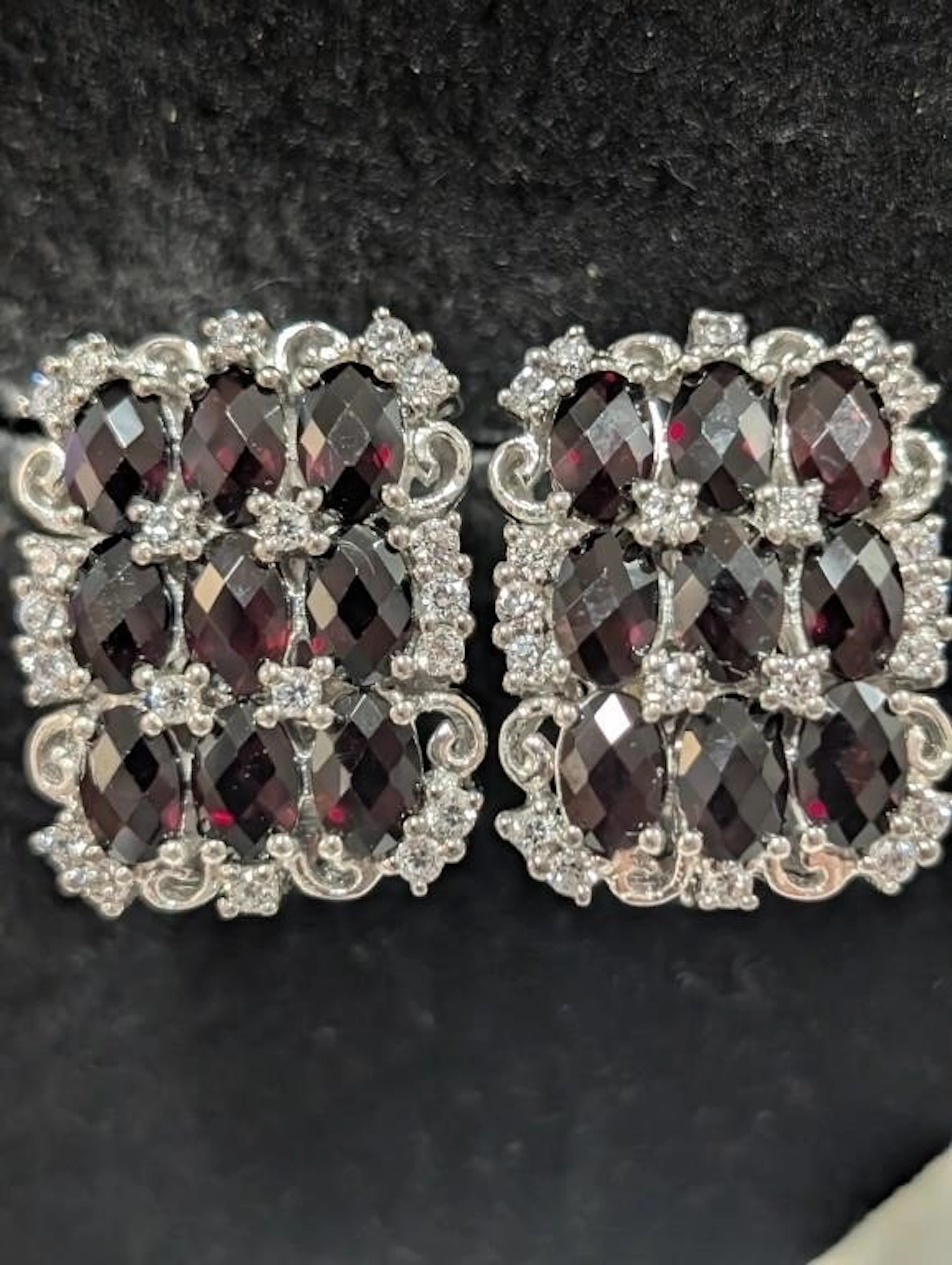 $320, Silver(12.35g), Garnet&czEarring, appraised/