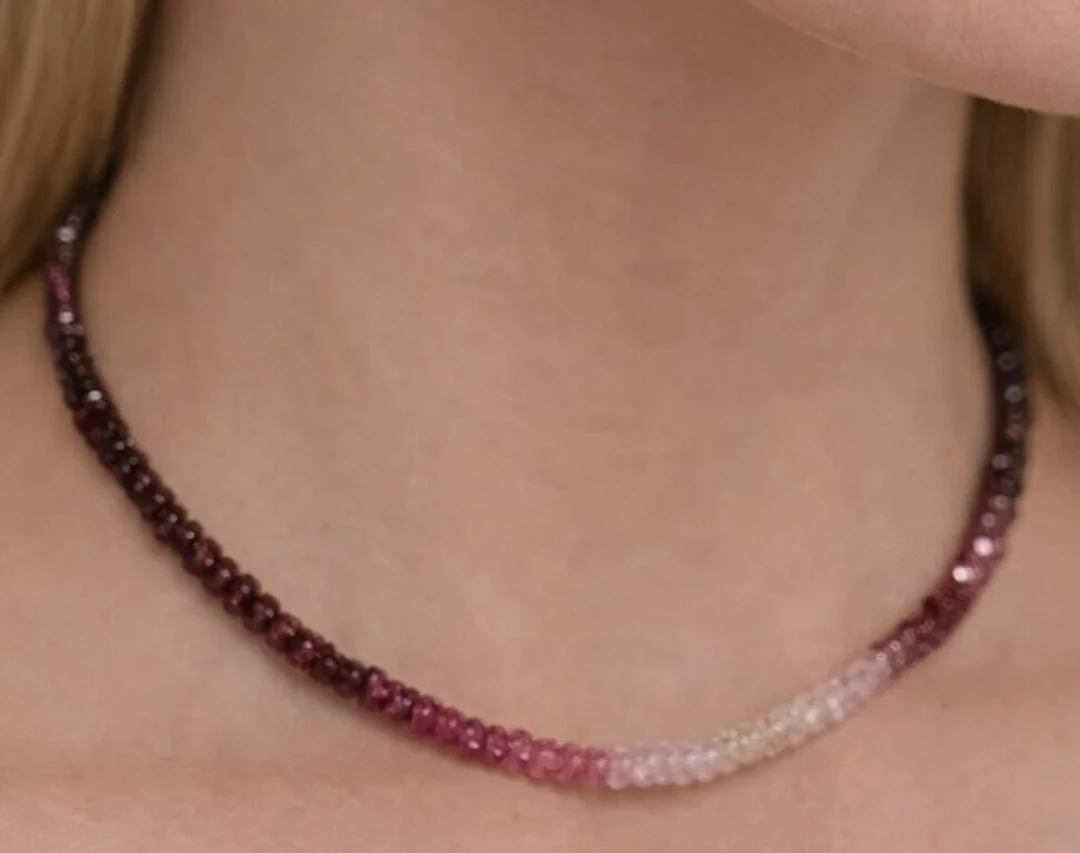 $350, Silver(9.19g), Natural ruby faceted beadedNe