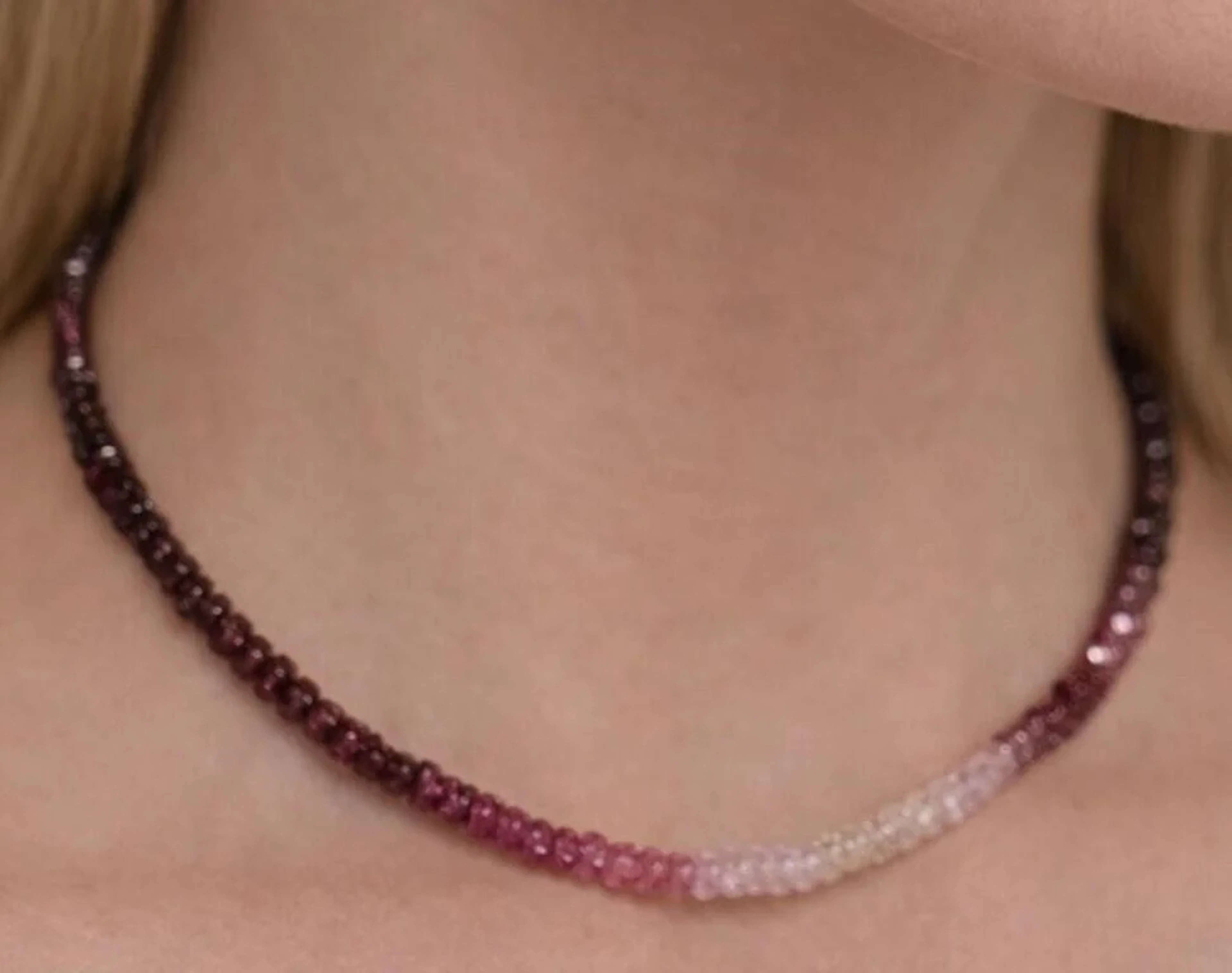 $350, Silver(9.19g), Natural ruby faceted beadedNe