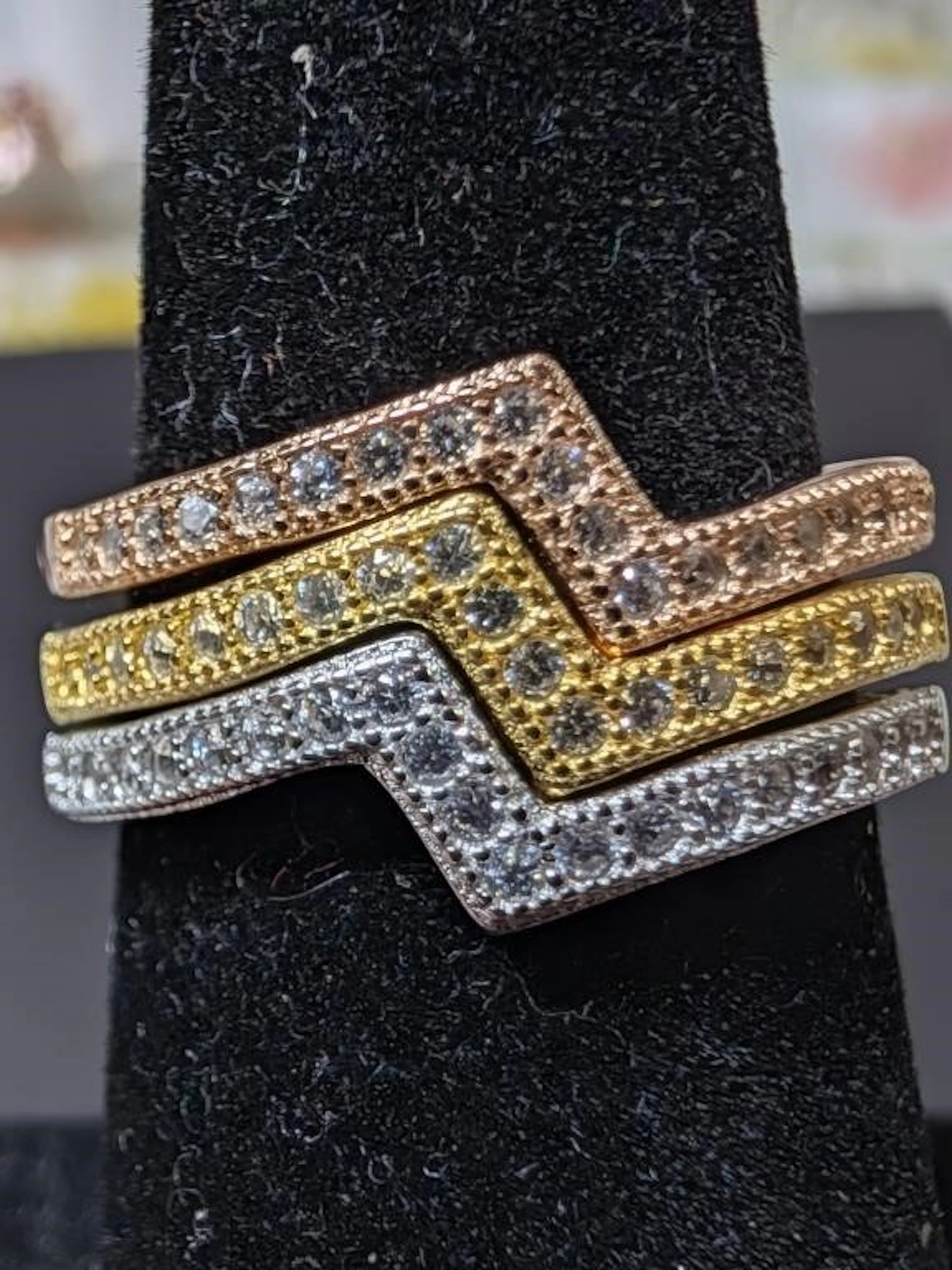 $155, Silver(6.15g), set of 3 Ring, size 6, apprai