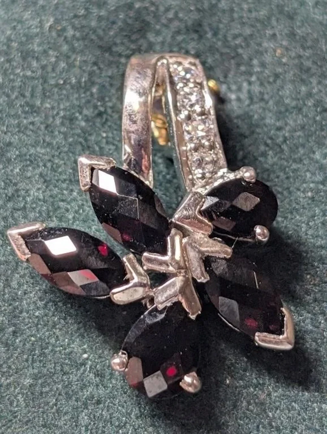 $100, Silver(3.98g), Garnet&czPendant, appraised/r