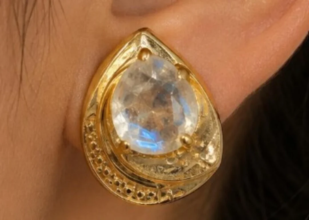 $160, SILVER(2.6g), MOON STONE (0.5ct)RING, size