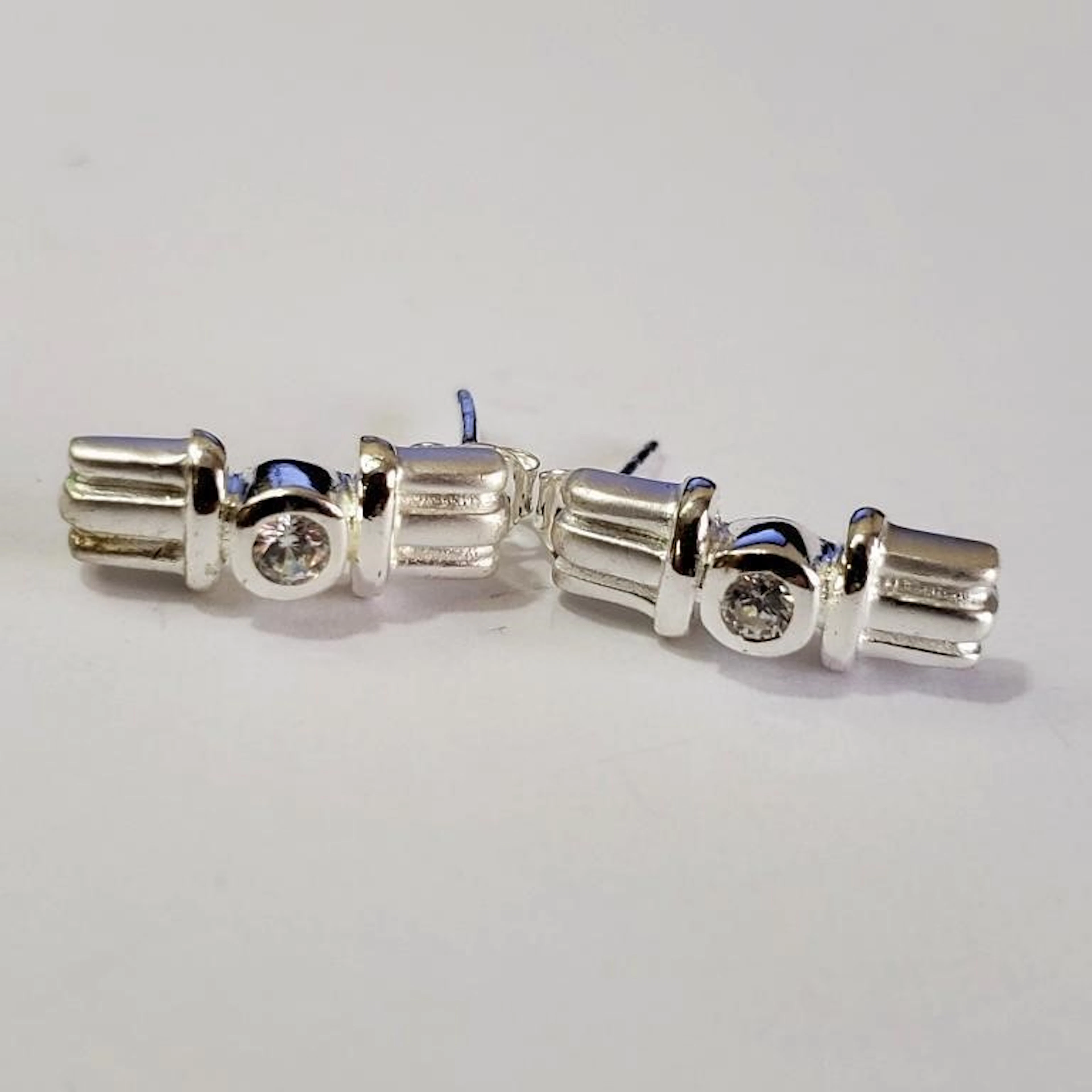 $140 Silver 4.81g CZ Earrings