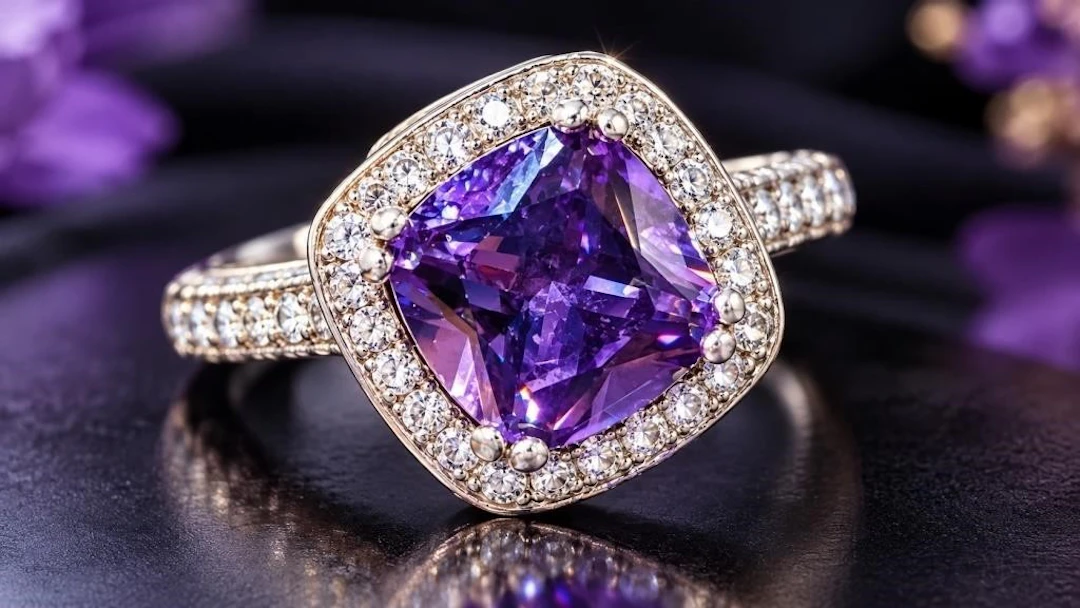 $95, Silver(3.73g), amethyst&czRing, size 6, appra